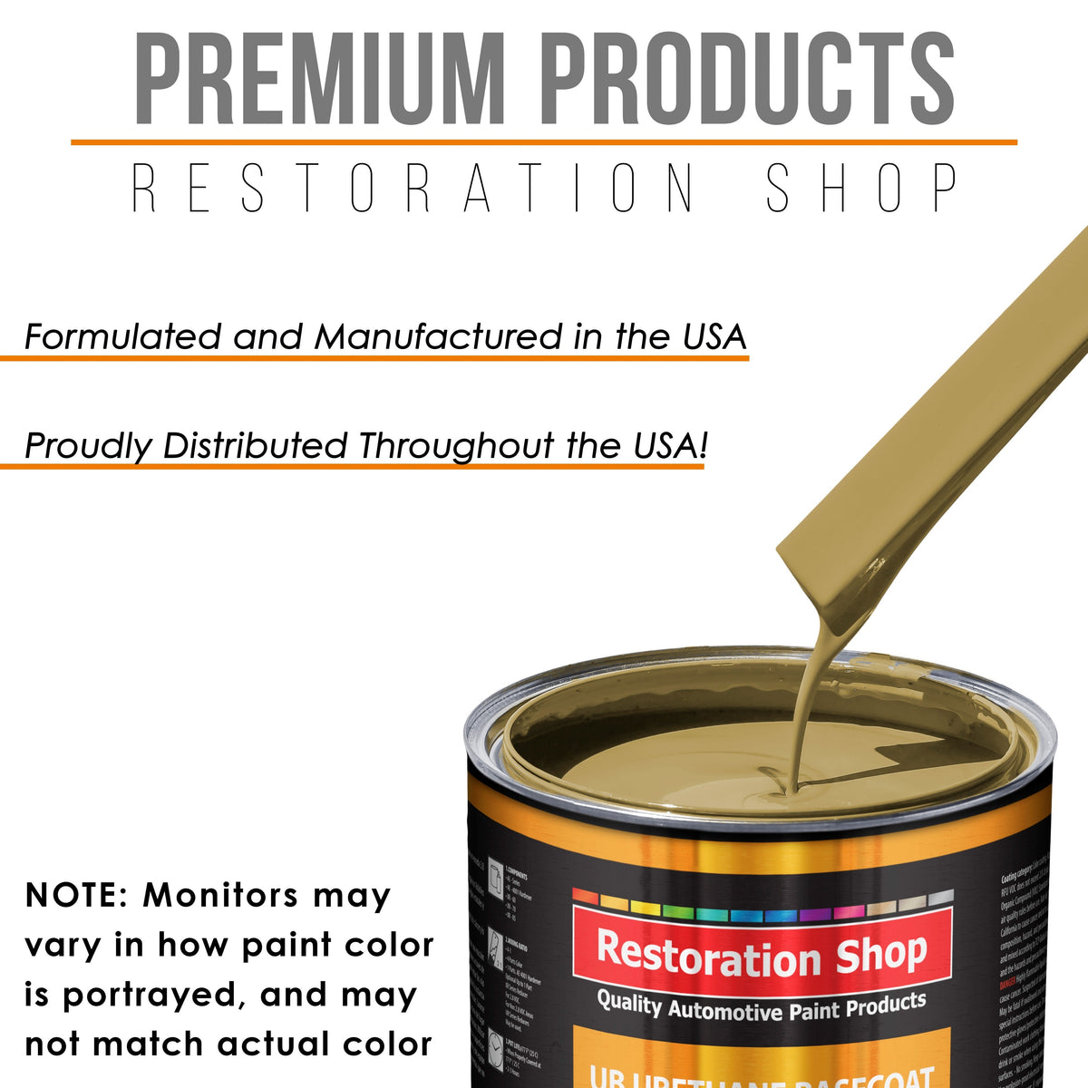Buckskin Tan - Urethane Basecoat with Clearcoat Auto Paint - Complete Medium Quart Paint Kit - Professional High Gloss Automotive, Car, Truck Coating