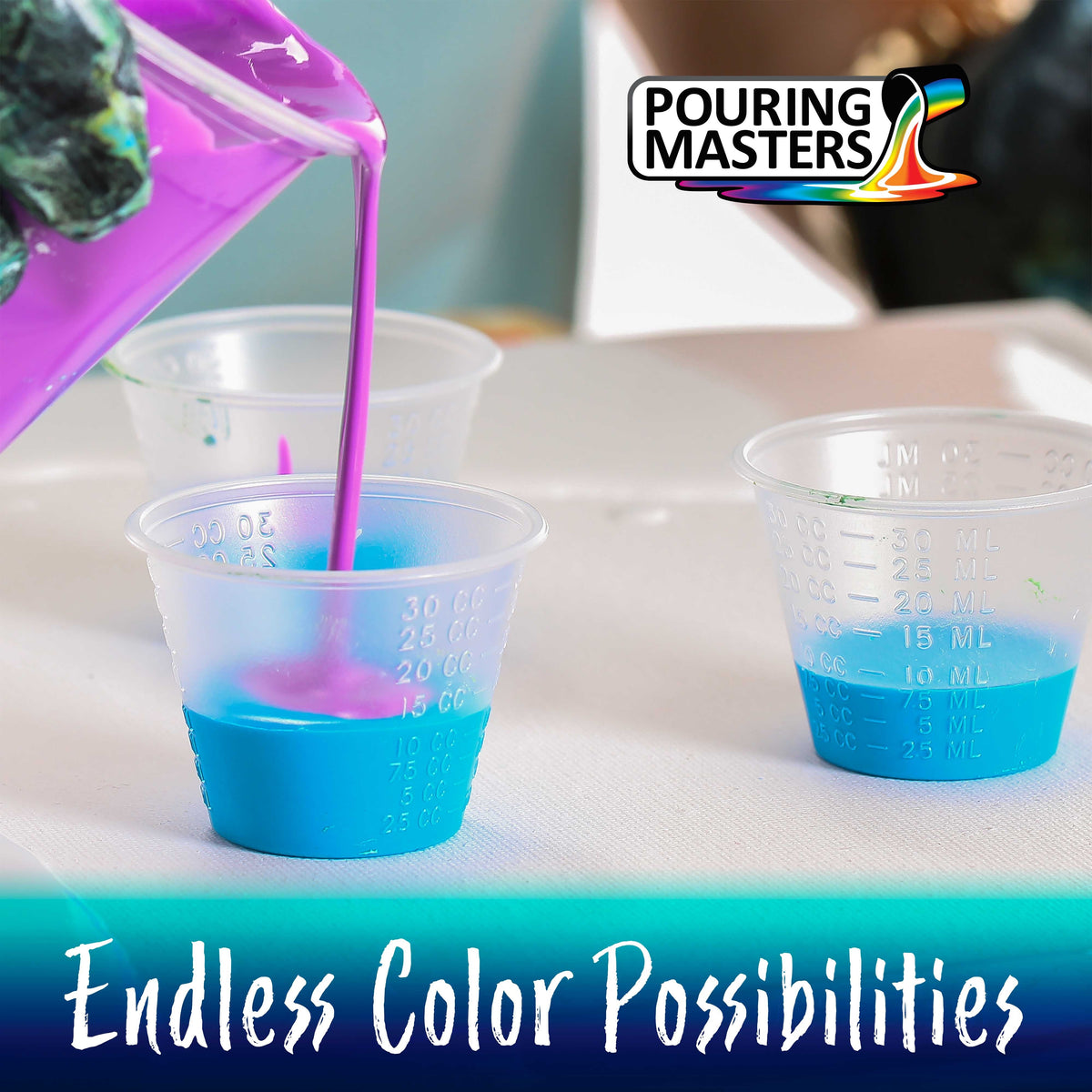 Pouring Masters Dark Sapphire Blue Metallic Pearl Ready to Pour Acrylic Pouring Paint - Premium 64-Ounce Pre-Mixed Fluid Acrylic Paint - Fluid Art Supplies for Canvas, Wood, Paper, Tile & Rocks