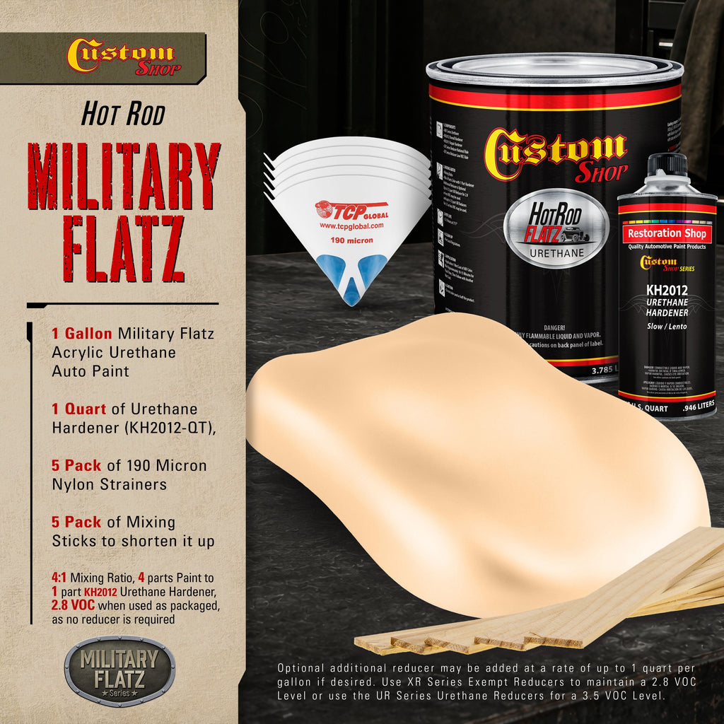 Military Flatz 595-33690 Field Tan - 2K Urethane Flat Automotive Paint - Gallon Kit