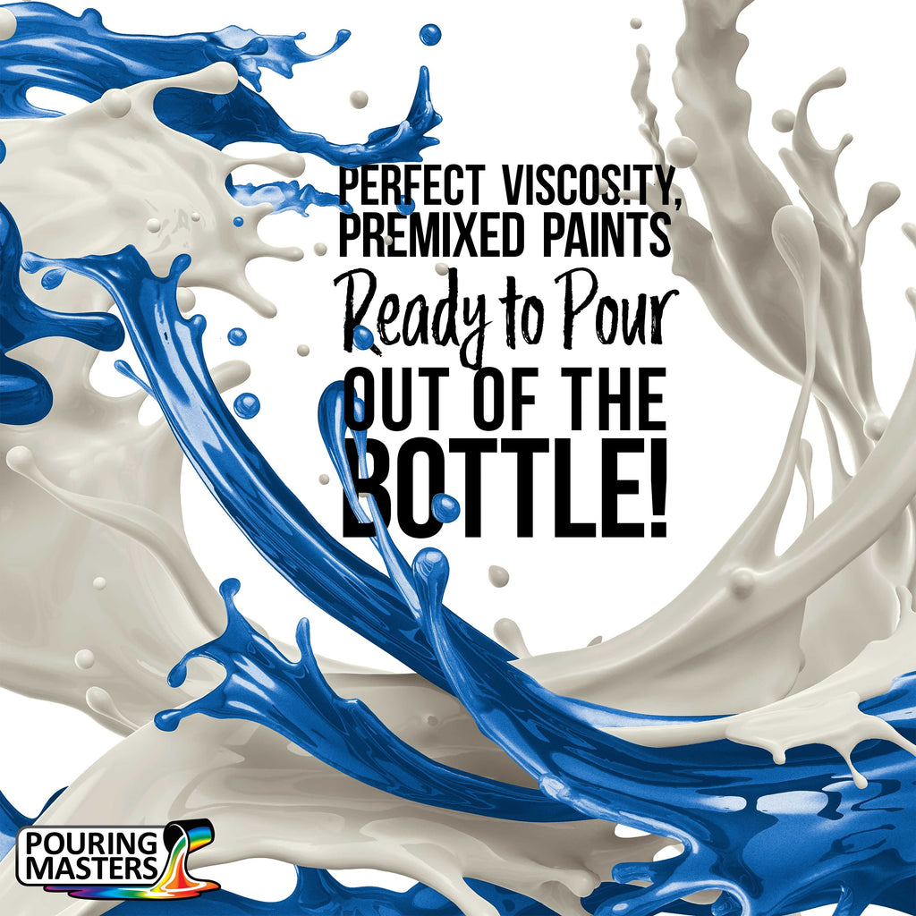 Pouring Masters Hawaiian Blue Metallic Pearl Ready to Pour Acrylic Pouring Paint - Premium 32-Ounce Pre-Mixed Fluid Acrylic Paint - Fluid Art Supplies for Canvas, Wood, Paper, Tile & Rocks