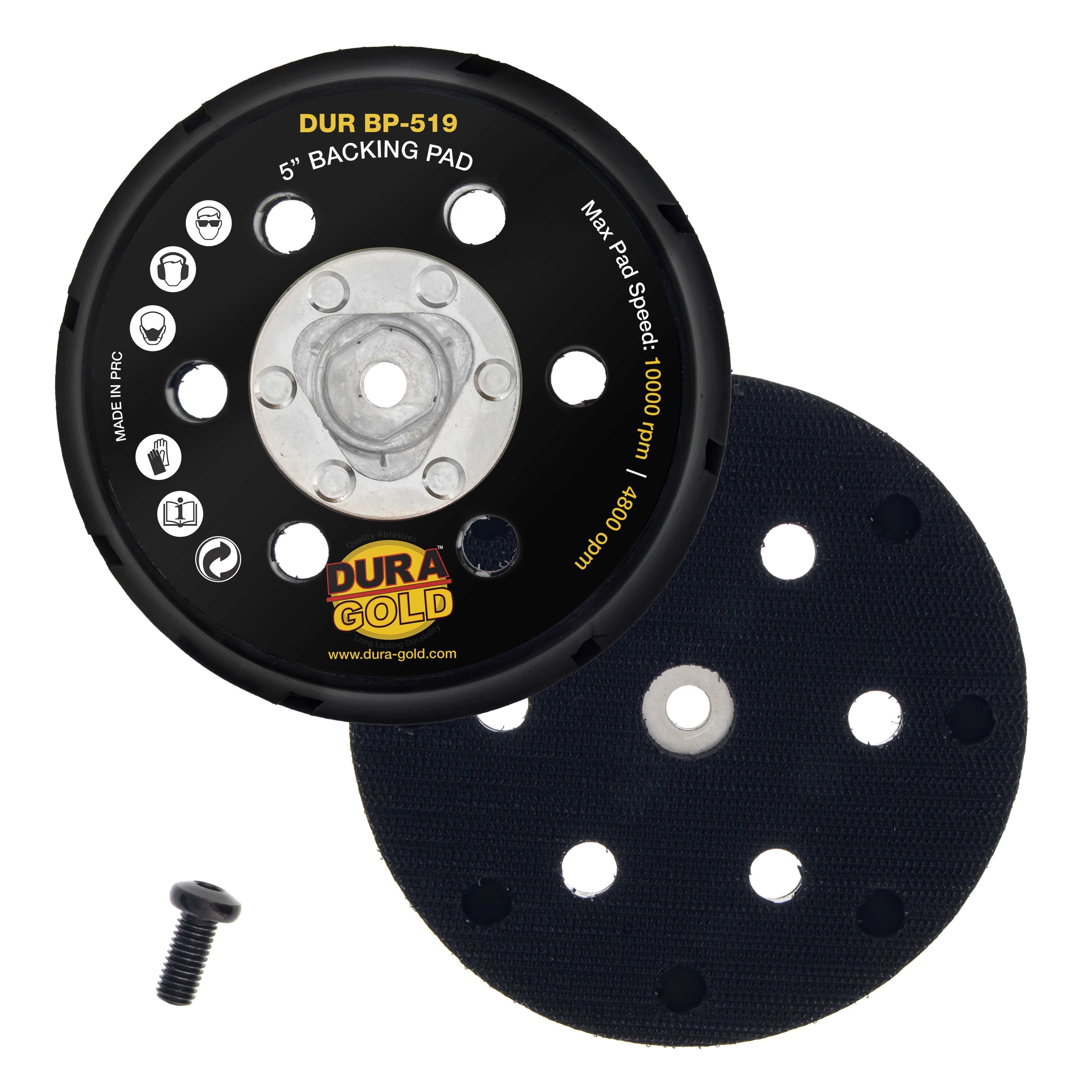 5" Bolt-On Hook & Loop DA Polisher Sander Backing Plate Pad - Replacement Pad, Fits P9519 & EP-503 Dual-Action Polisher Sanders