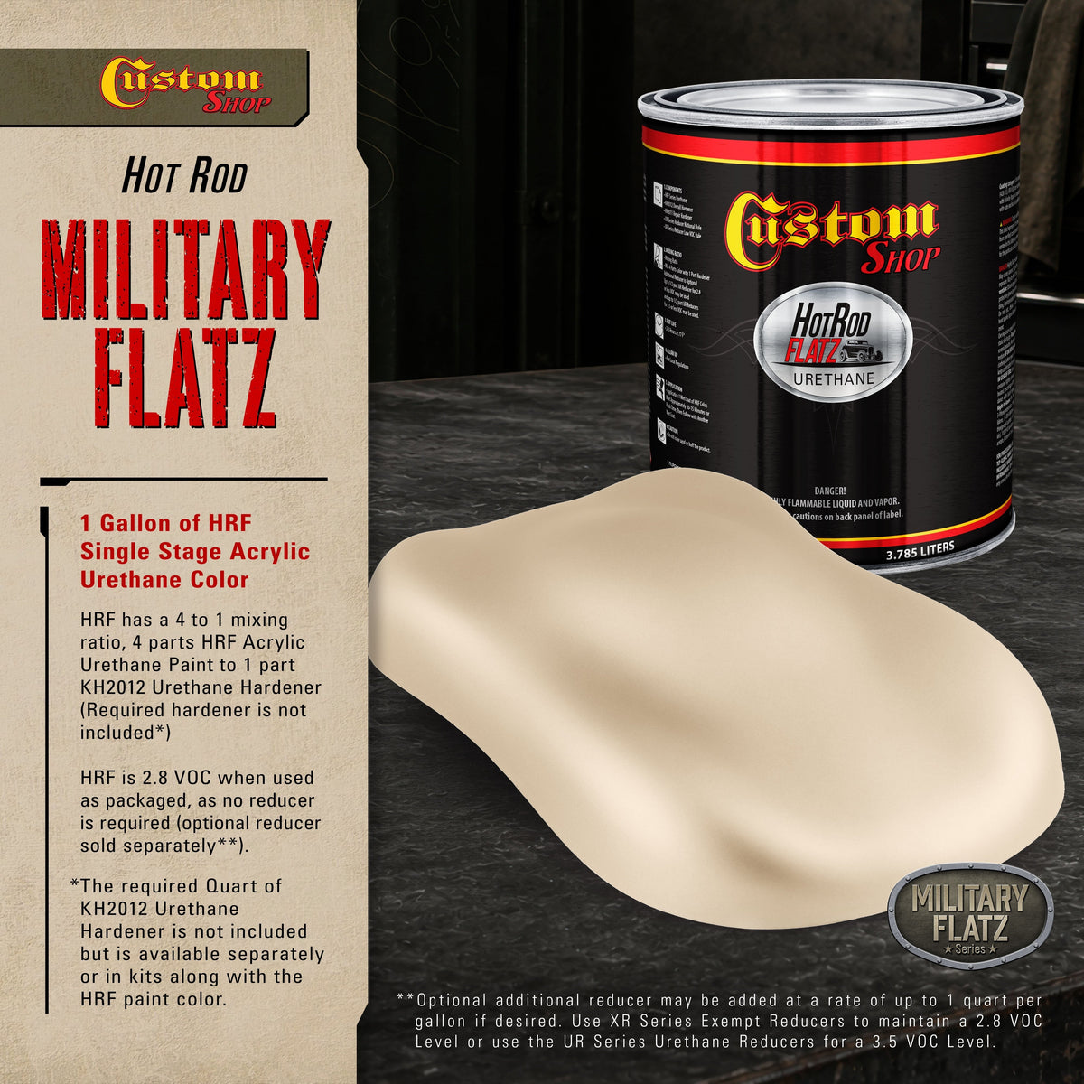 Military Flatz 595-33510 Sandstone - 2K Urethane Flat Automotive Paint - Gallon