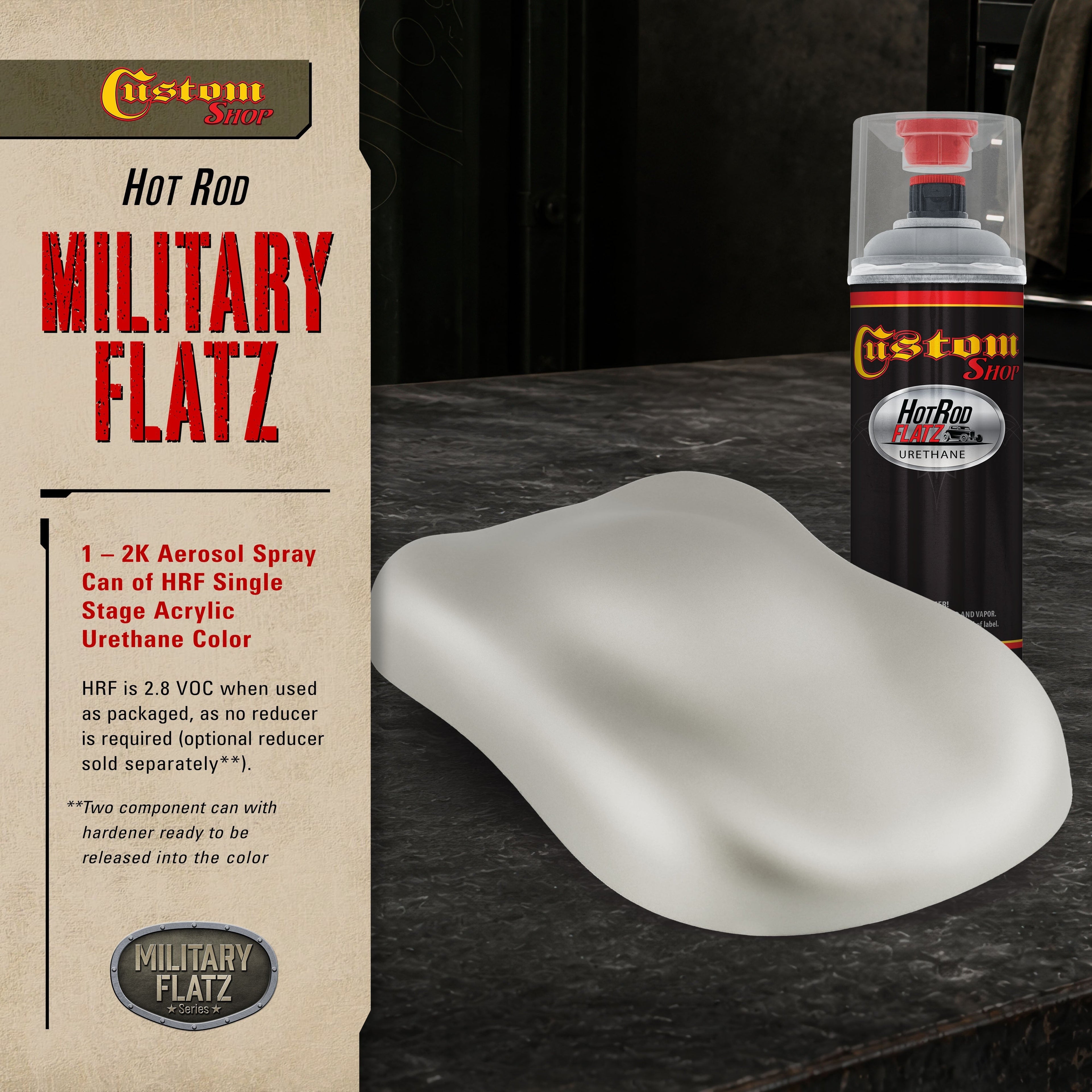 Military Flatz 595-36270 Haze Gray - 2K Urethane Flat Automotive Paint - 2K Aerosol