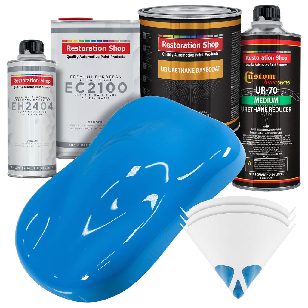 Grabber Blue Urethane Basecoat with European Clearcoat Auto Paint - Complete Quart Paint Color Kit - Automotive Refinish Coating