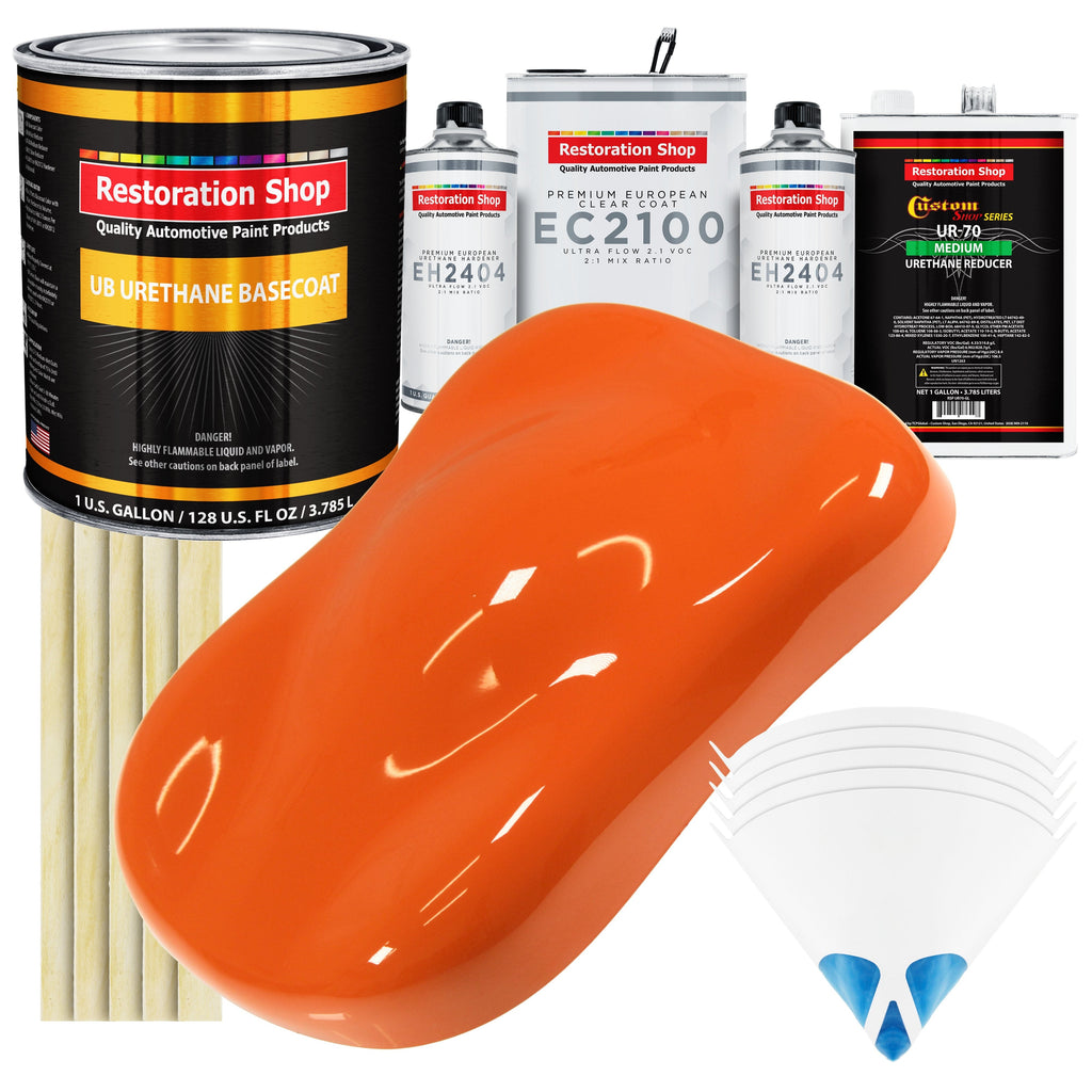 Sunset Orange Urethane Basecoat with European Clearcoat Auto Paint - Complete Gallon Paint Color Kit - Automotive Refinish Coating