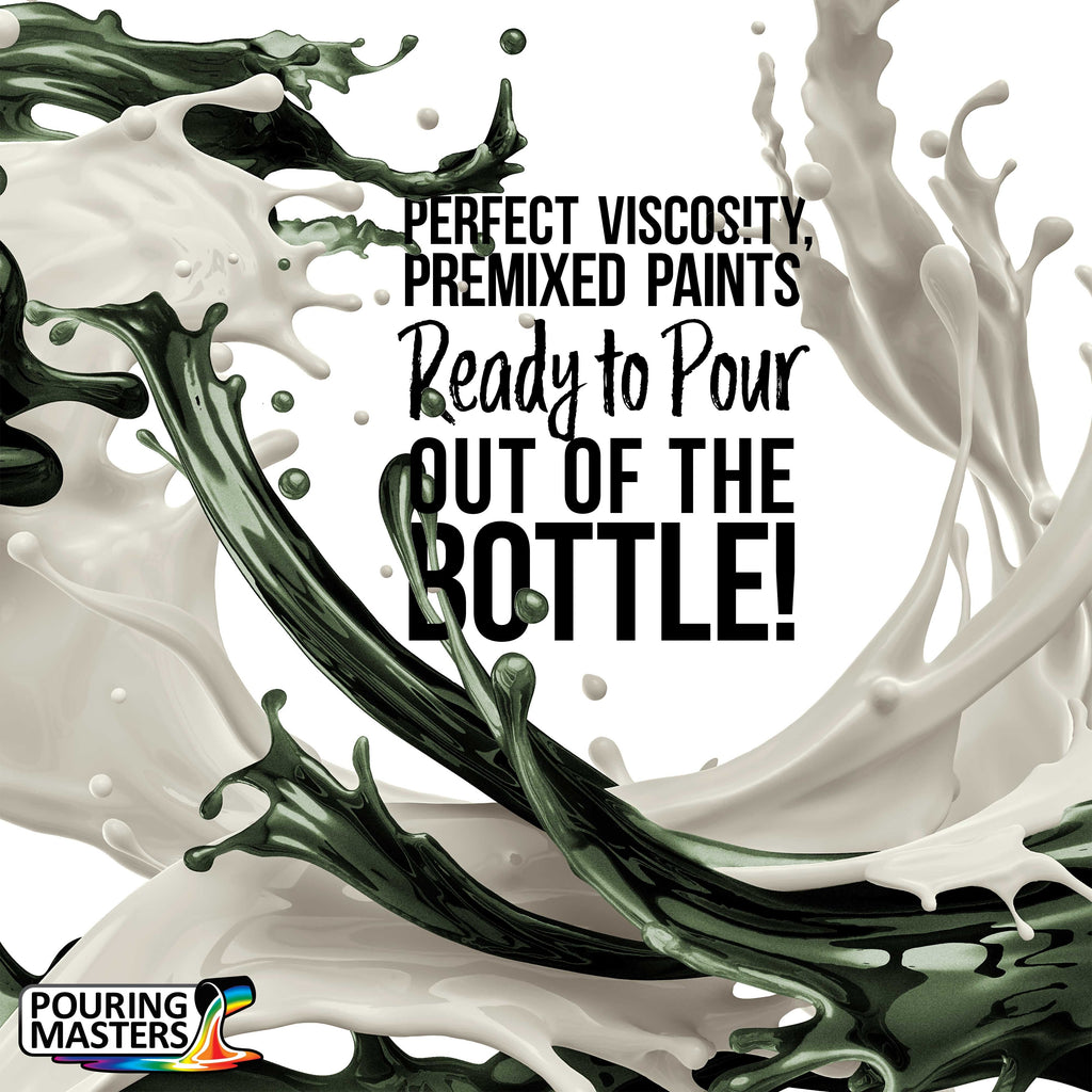 Pouring Masters Jungle Green Metallic Pearl Ready to Pour Acrylic Pouring Paint - Premium 64-Ounce Pre-Mixed Fluid Acrylic Paint - Fluid Art Supplies for Canvas, Wood, Paper, Tile & Rocks