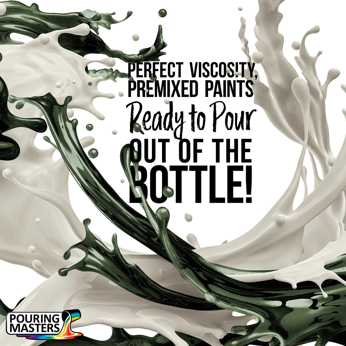 Pouring Masters Jungle Green Metallic Pearl Ready to Pour Acrylic Pouring Paint - Premium 64-Ounce Pre-Mixed Fluid Acrylic Paint - Fluid Art Supplies for Canvas, Wood, Paper, Tile & Rocks