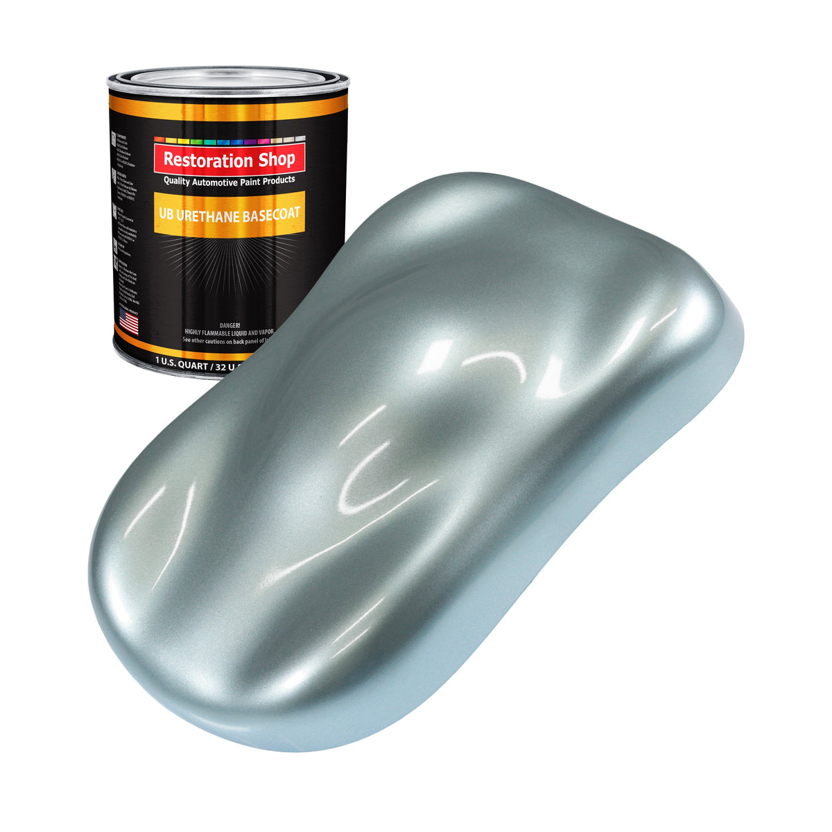 Silver Blue Metallic - Urethane Basecoat Auto Paint - Quart Paint Color Only - Professional High Gloss Automotive, Car, Truck Coating