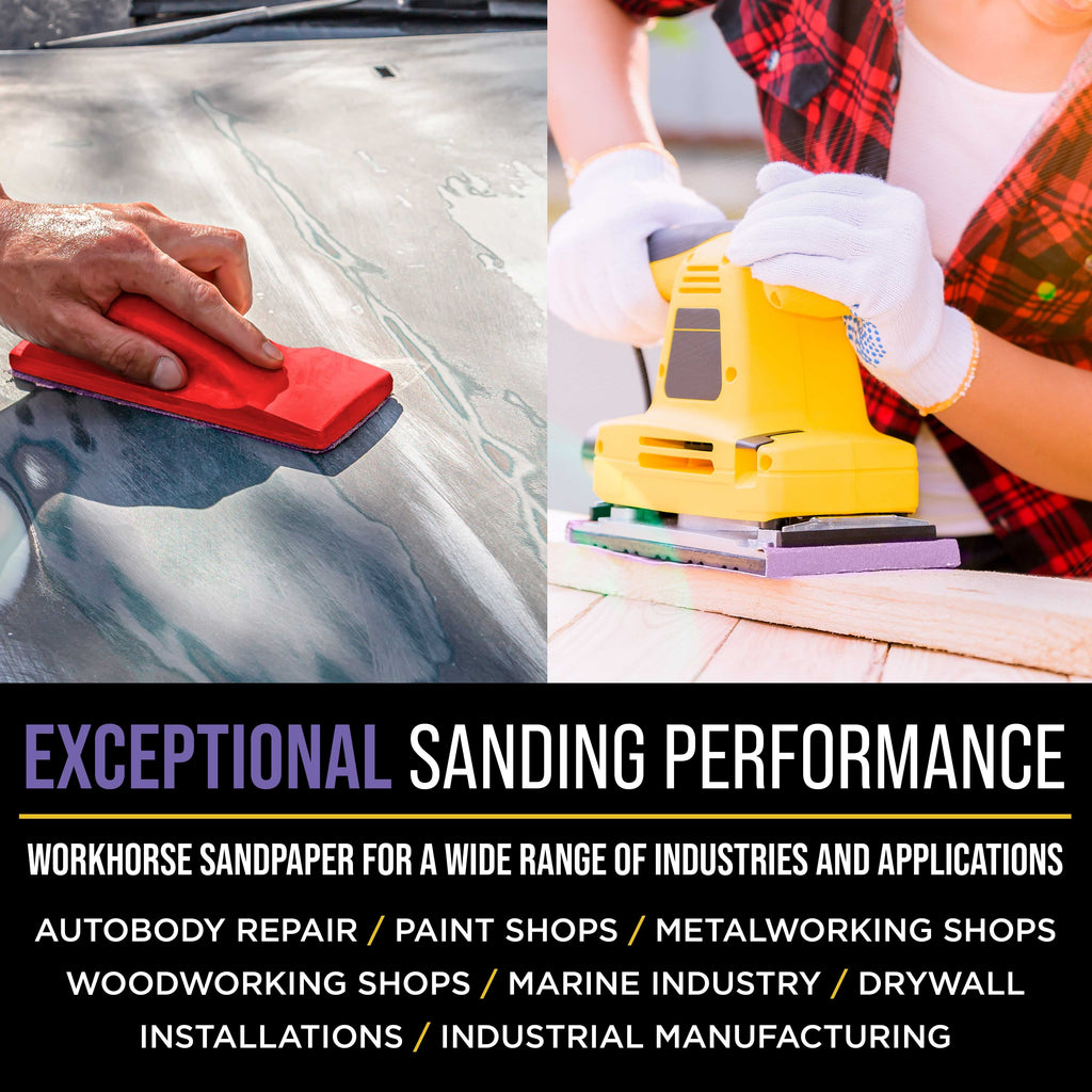Premium 40 Grit PSA Purple Film Ceramic Longboard Sandpaper, 2-3/4" Wide Continuous 12 Yard Roll - Self Adhesive Stickyback for Auto & Wood Air File Long Board Sanders, Hand Sanding Blocks