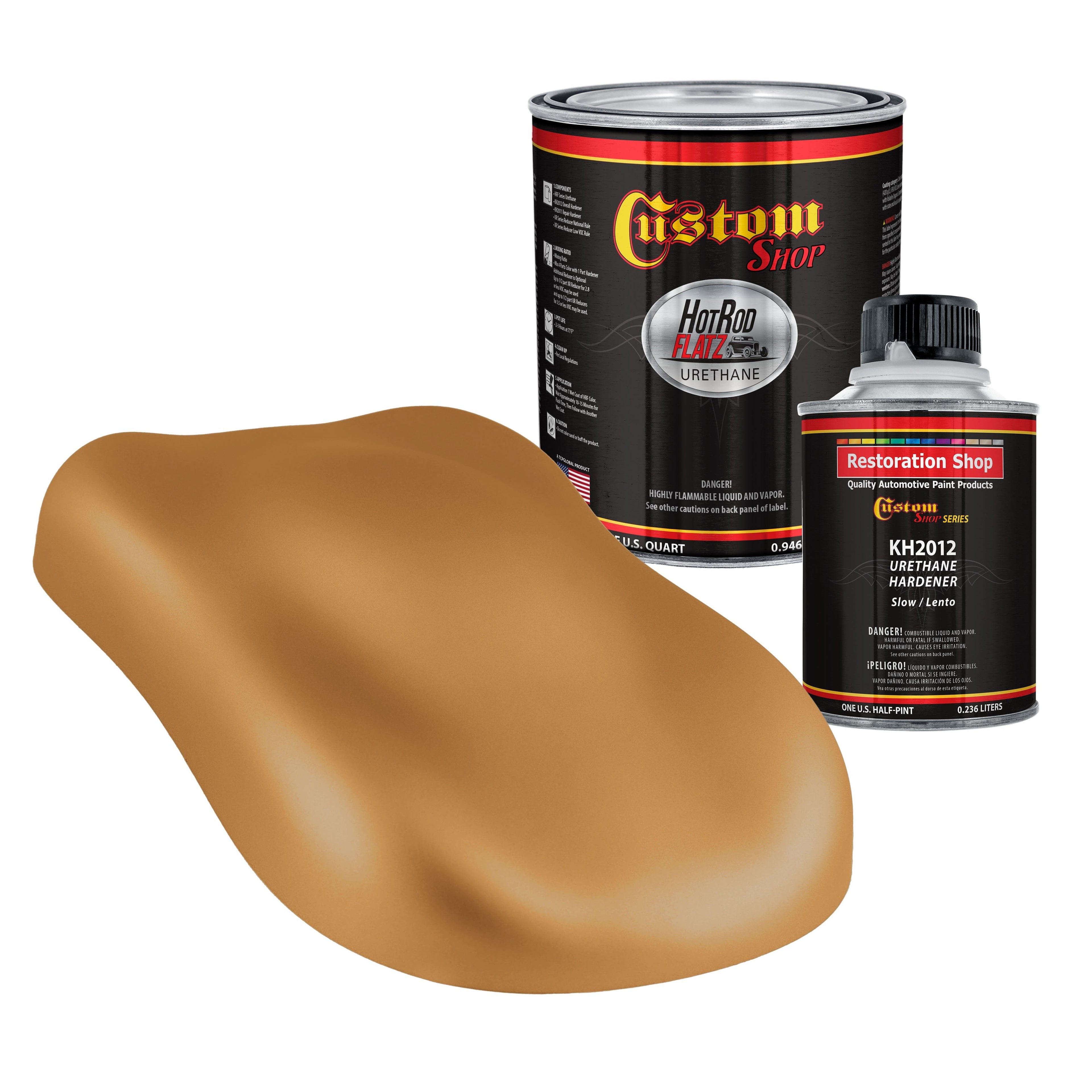 Military Flatz 595-30257 Earth Yellow - 2K Urethane Flat Automotive Paint - Quart Kit