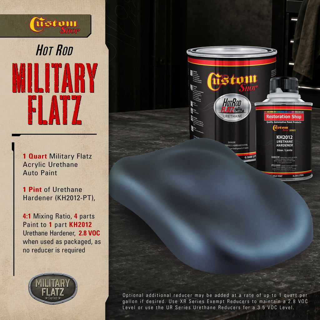 Military Flatz 595-25045 Insignia Blue - 2K Urethane Flat Automotive Paint - Quart Kit