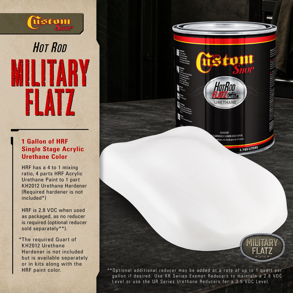 Military Flatz 595-37925 White - 2K Urethane Flat Automotive Paint - Gallon