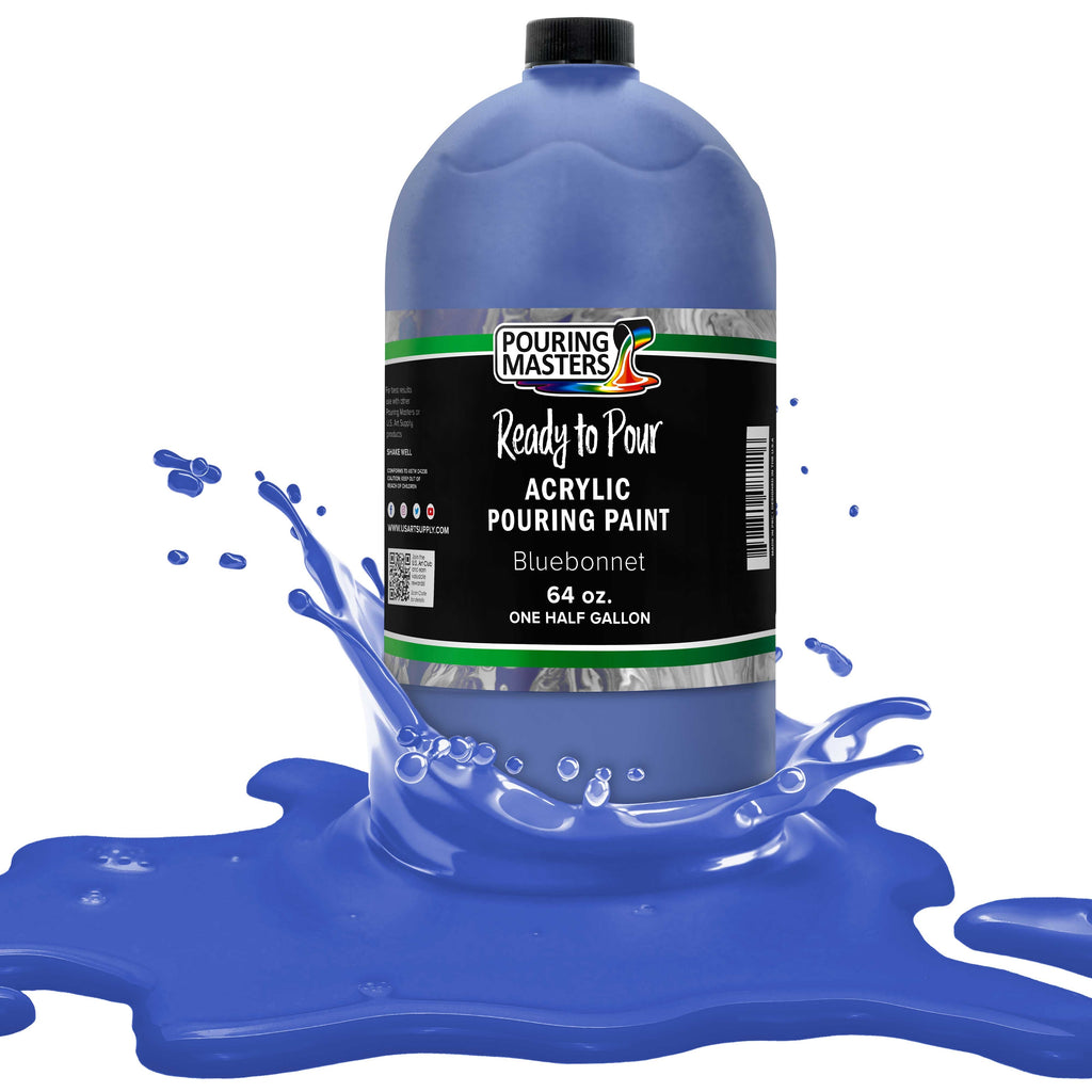 Pouring Masters Bluebonnet Ready to Pour Acrylic Pouring Paint - Premium 64-Ounce Pre-Mixed Fluid Acrylic Paint - Fluid Art Supplies for Canvas, Wood, Paper, Tile & Rocks