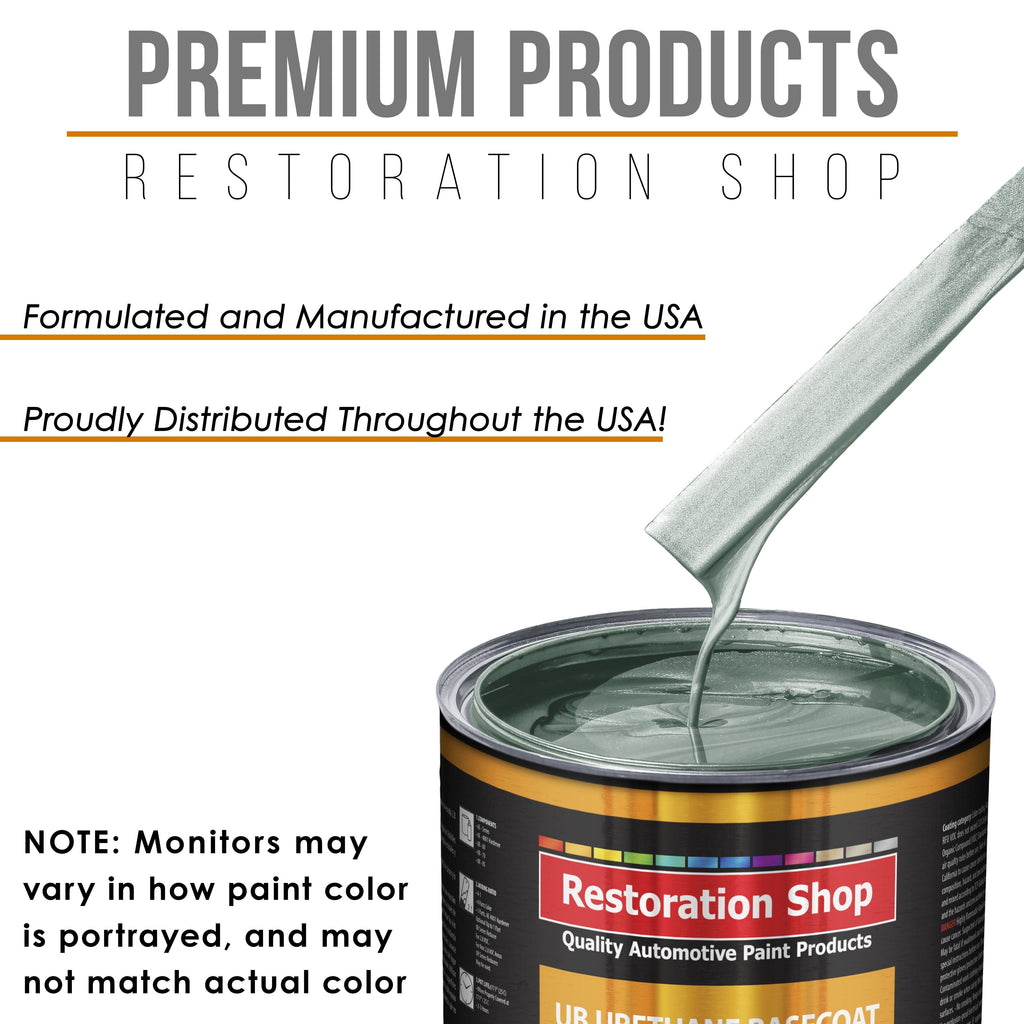 Slate Green Metallic - Urethane Basecoat with Clearcoat Auto Paint (Complete Medium Gallon Paint Kit) Professional Gloss Automotive Car Truck Coating