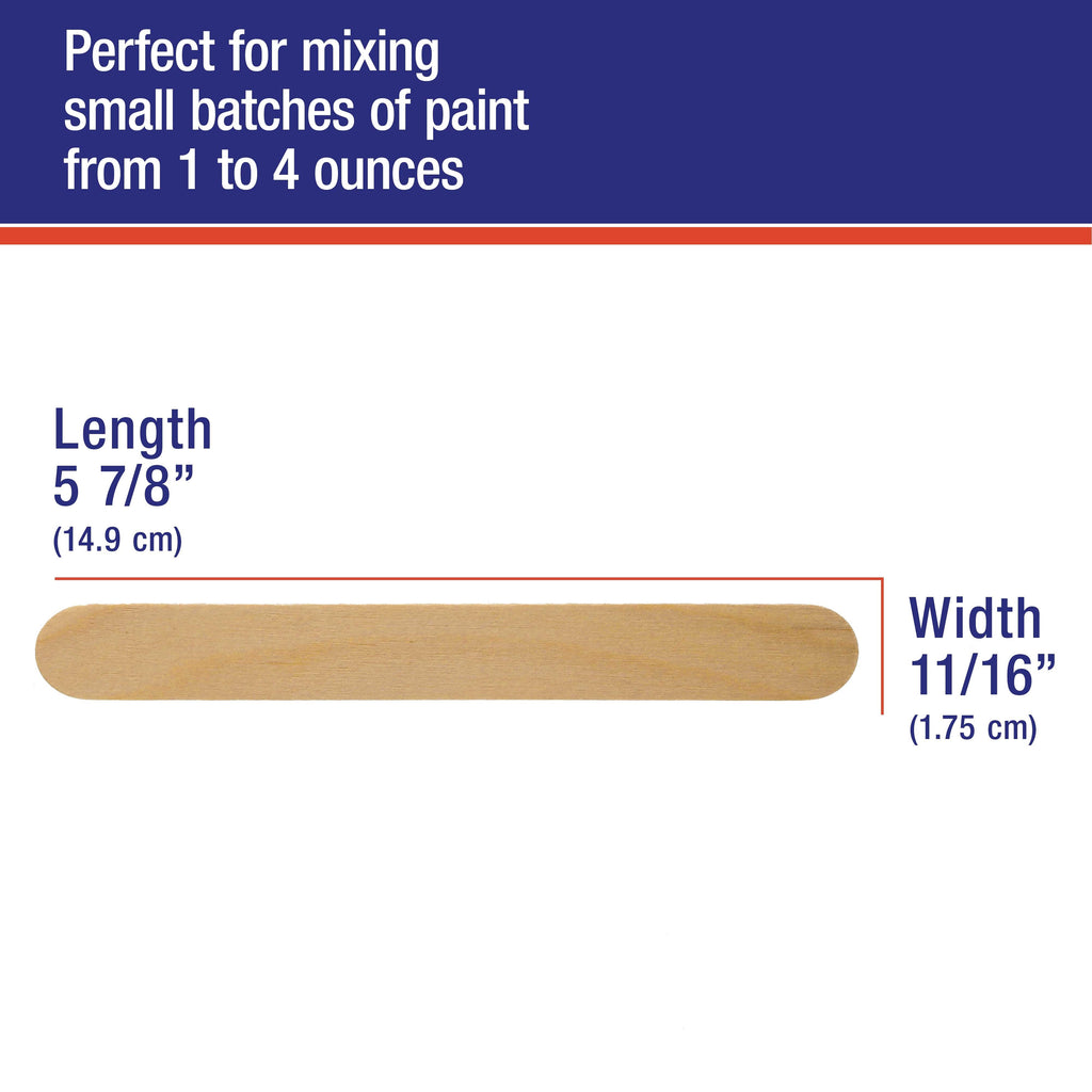Wood Paint Mixing Sticks - 100 Pack - Automotive, Crafts, Airbrush, Art