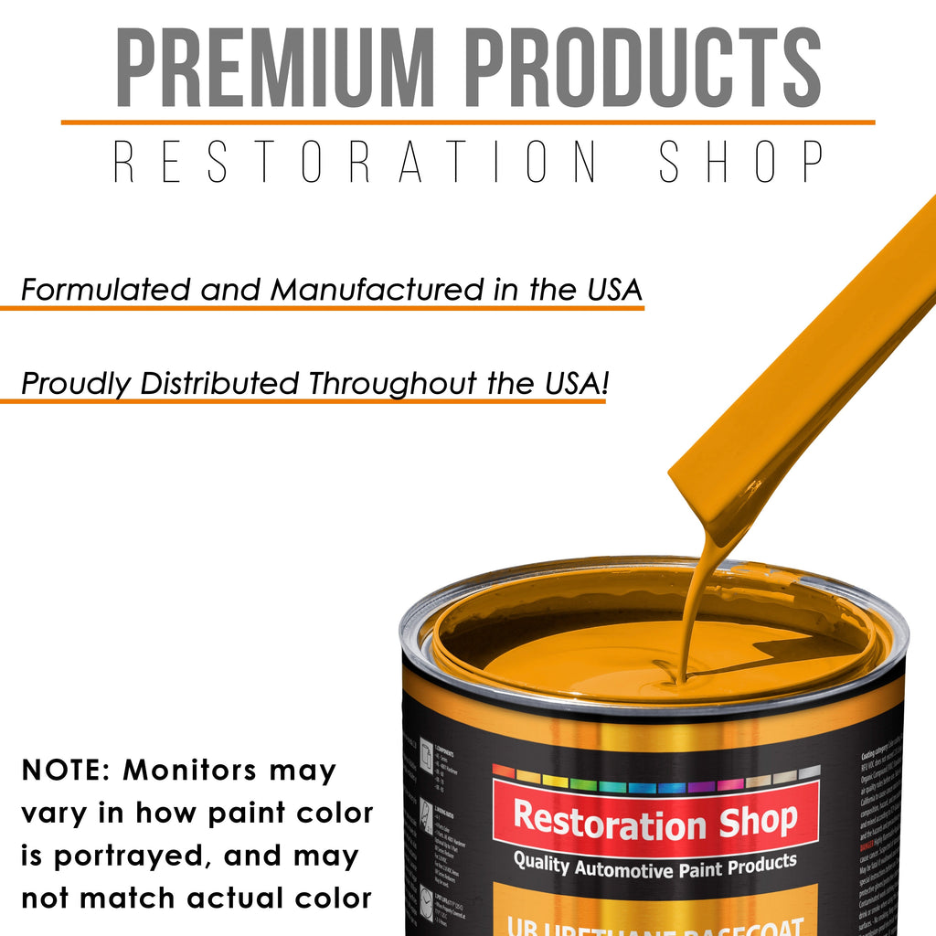 School Bus Yellow - Urethane Basecoat with Premium Clearcoat Auto Paint (Complete Medium Gallon Paint Kit) Professional High Gloss Automotive Coating