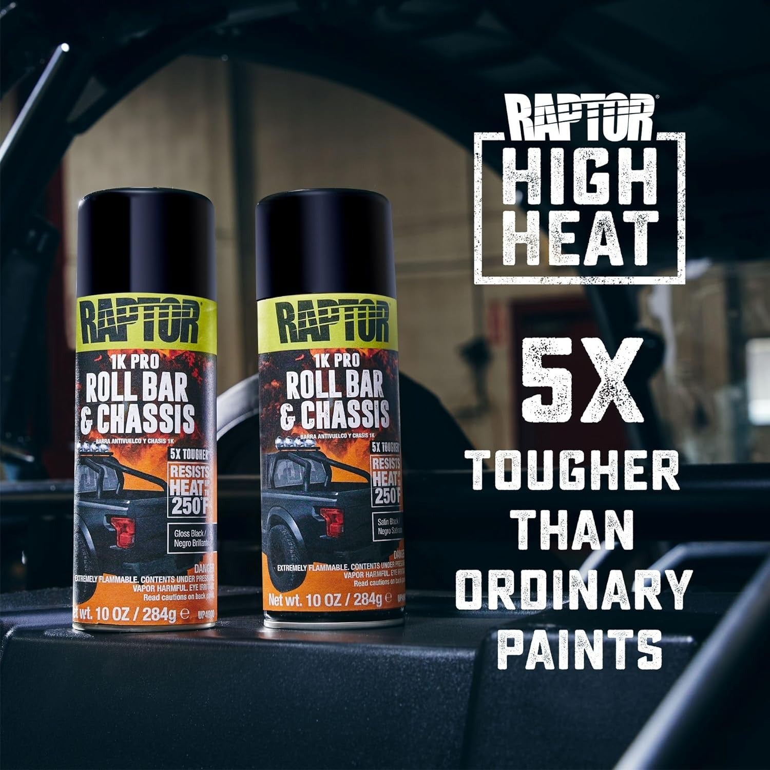 1K Roll Bar & Chassis, Automotive Spray Paint, Professional Grade, Durable Finish, Easy-To-Use, Satin Black