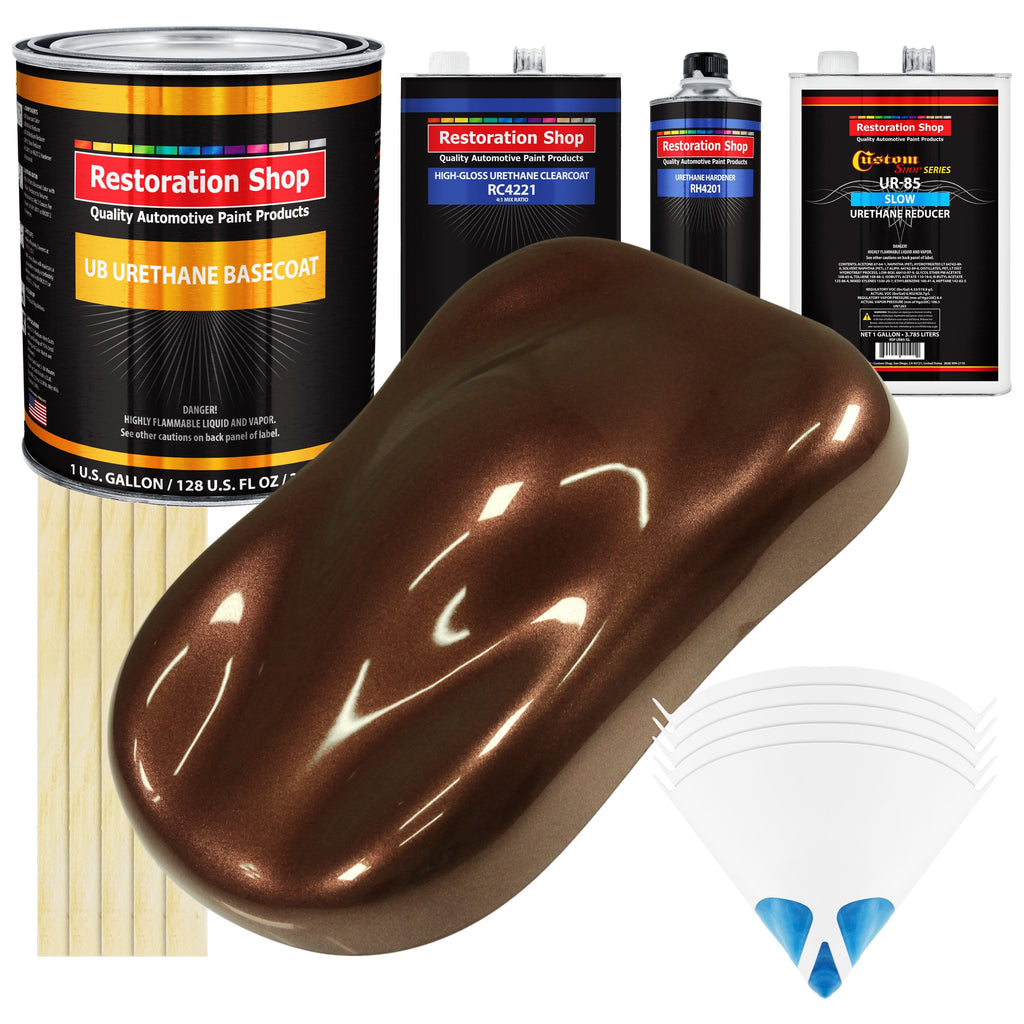 Whole Earth Brown Firemist - Urethane Basecoat with Clearcoat Auto Paint - Complete Slow Gallon Paint Kit - Professional Automotive Car Truck Coating