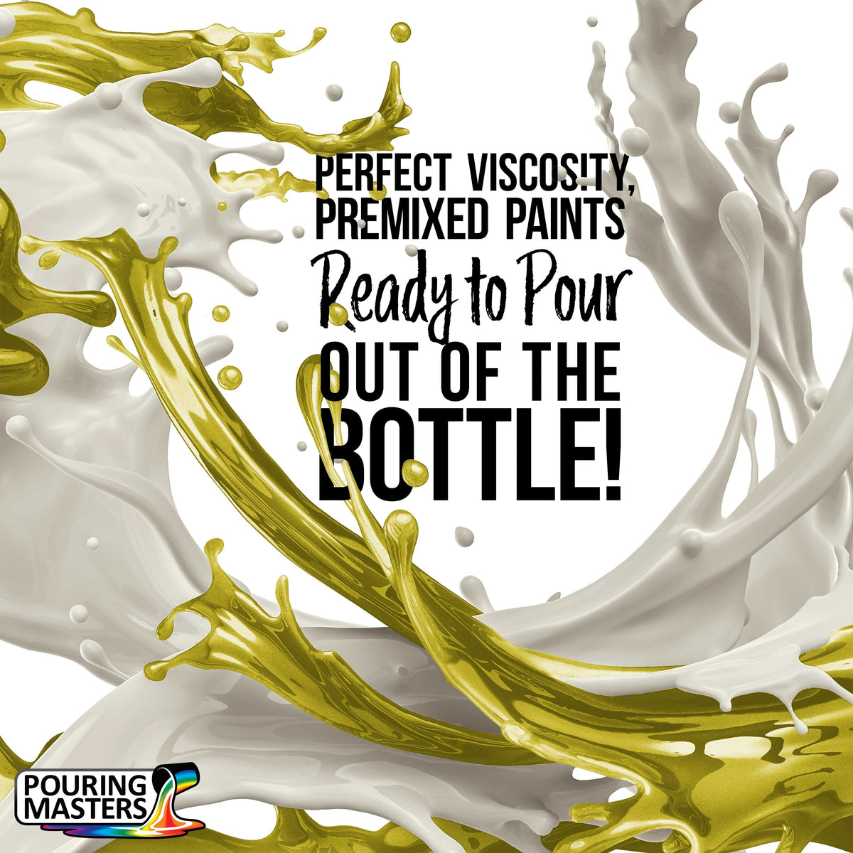 Pouring Masters Lemon Zest Metallic Pearl Ready to Pour Acrylic Pouring Paint - Premium 8-Ounce Pre-Mixed Fluid Acrylic Paint - Fluid Art Supplies for Canvas, Wood, Paper, Tile & Rocks