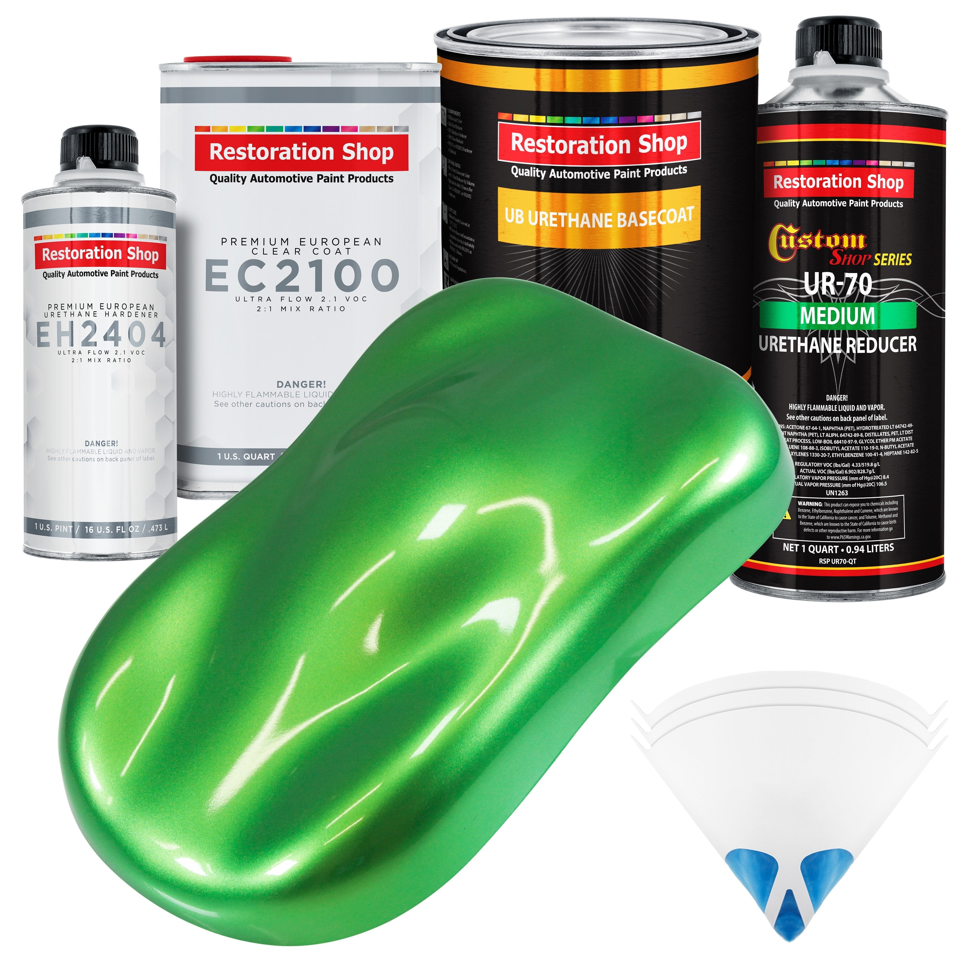 Firemist Lime Urethane Basecoat with European Clearcoat Auto Paint - Complete Quart Paint Color Kit - Automotive Refinish Coating