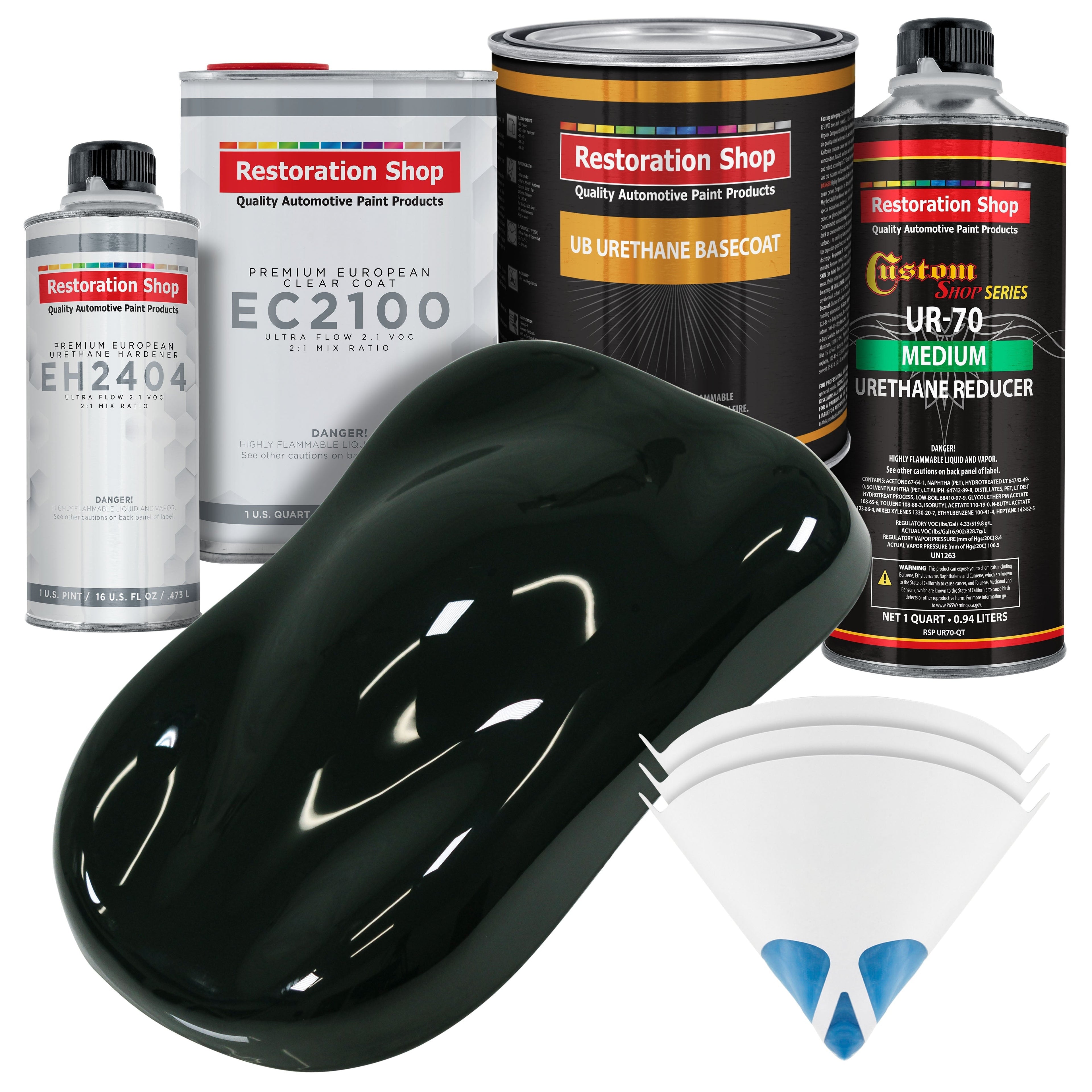 Rock Moss Green Urethane Basecoat with European Clearcoat Auto Paint - Complete Quart Paint Color Kit - Automotive Refinish Coating