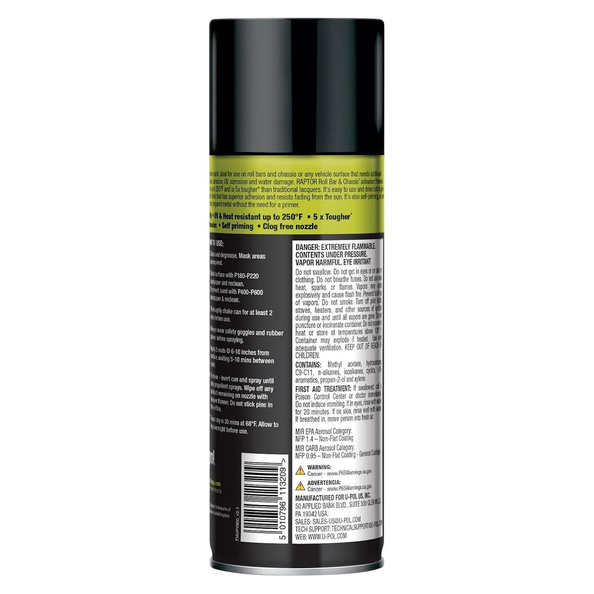 1K Roll Bar & Chassis, Automotive Spray Paint, Professional Grade, Durable Finish, Easy-To-Use, Gloss Black