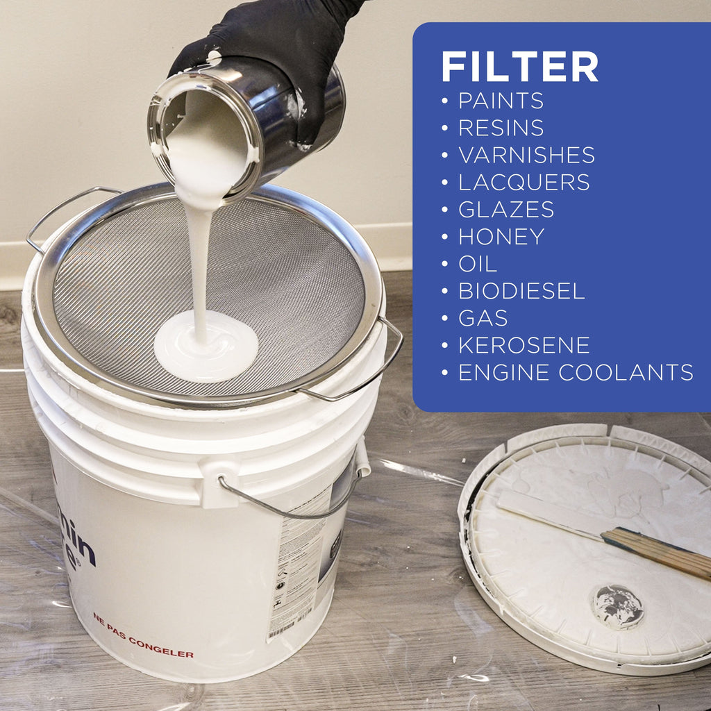 Stainless Steel Paint Strainer, 2 Pack - Fits Over 5 Gallon Paint Bucket Cans, Strains Filters Removes Debris, Particles, Impurities From Coating