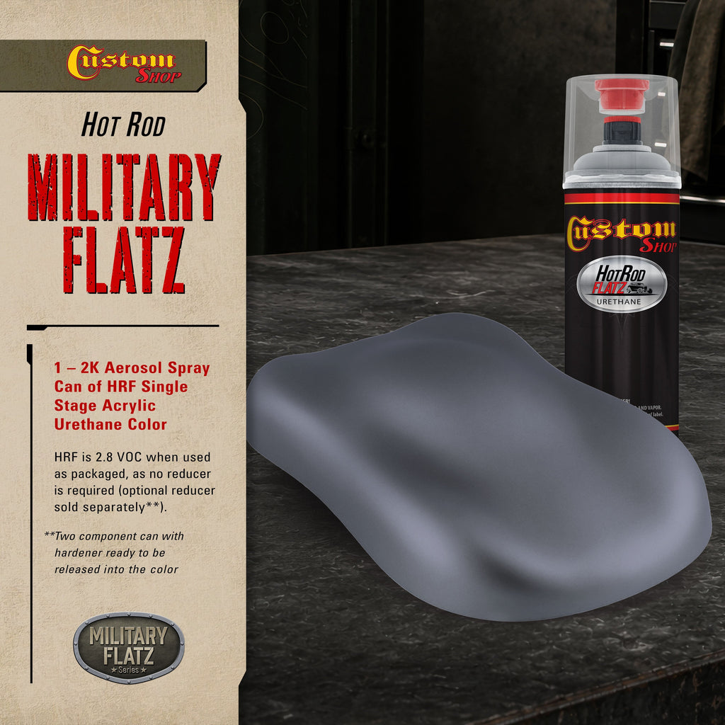 Military Flatz 595-36118 Battleship Gray - 2K Urethane Flat Automotive Paint - 2K Aerosol