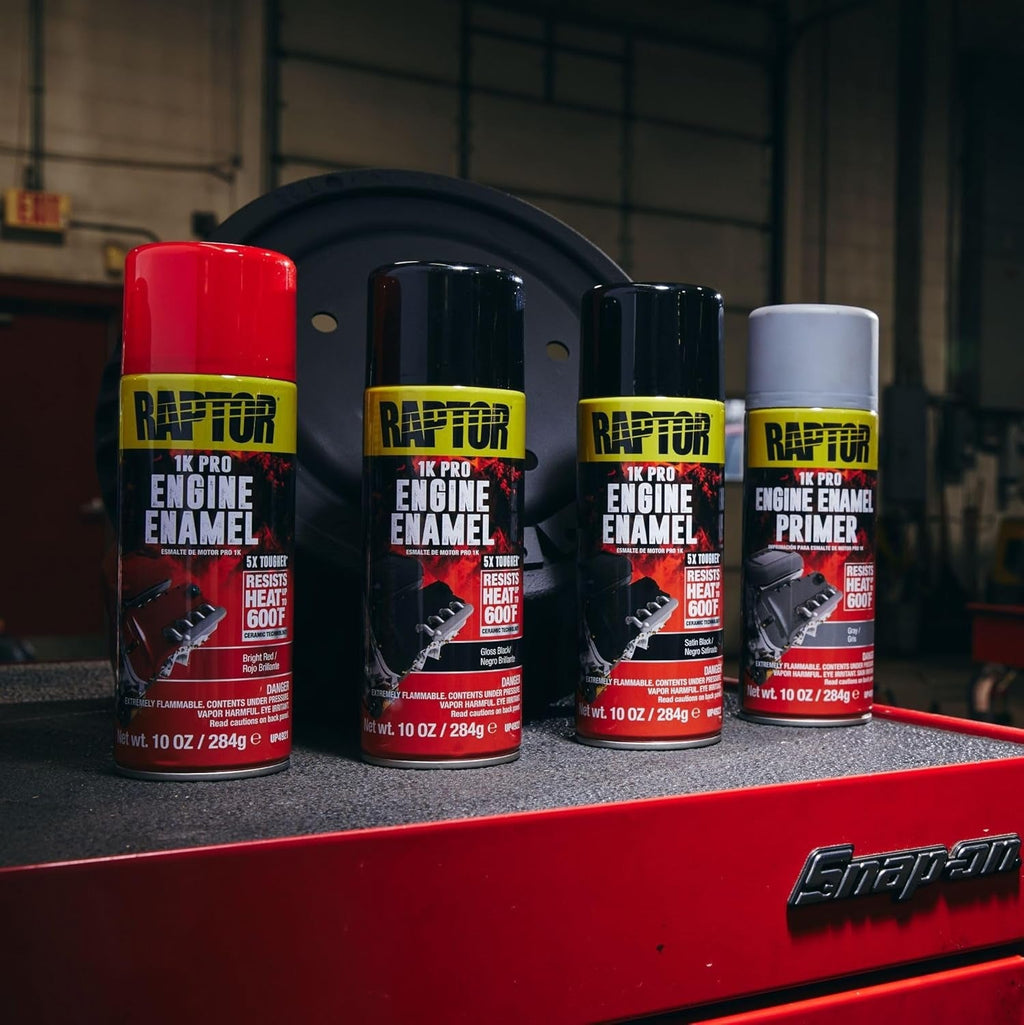 Engine Enamel Primer Spray, Professional Grade, Superior Adhesion For High Heat, Gloss Black