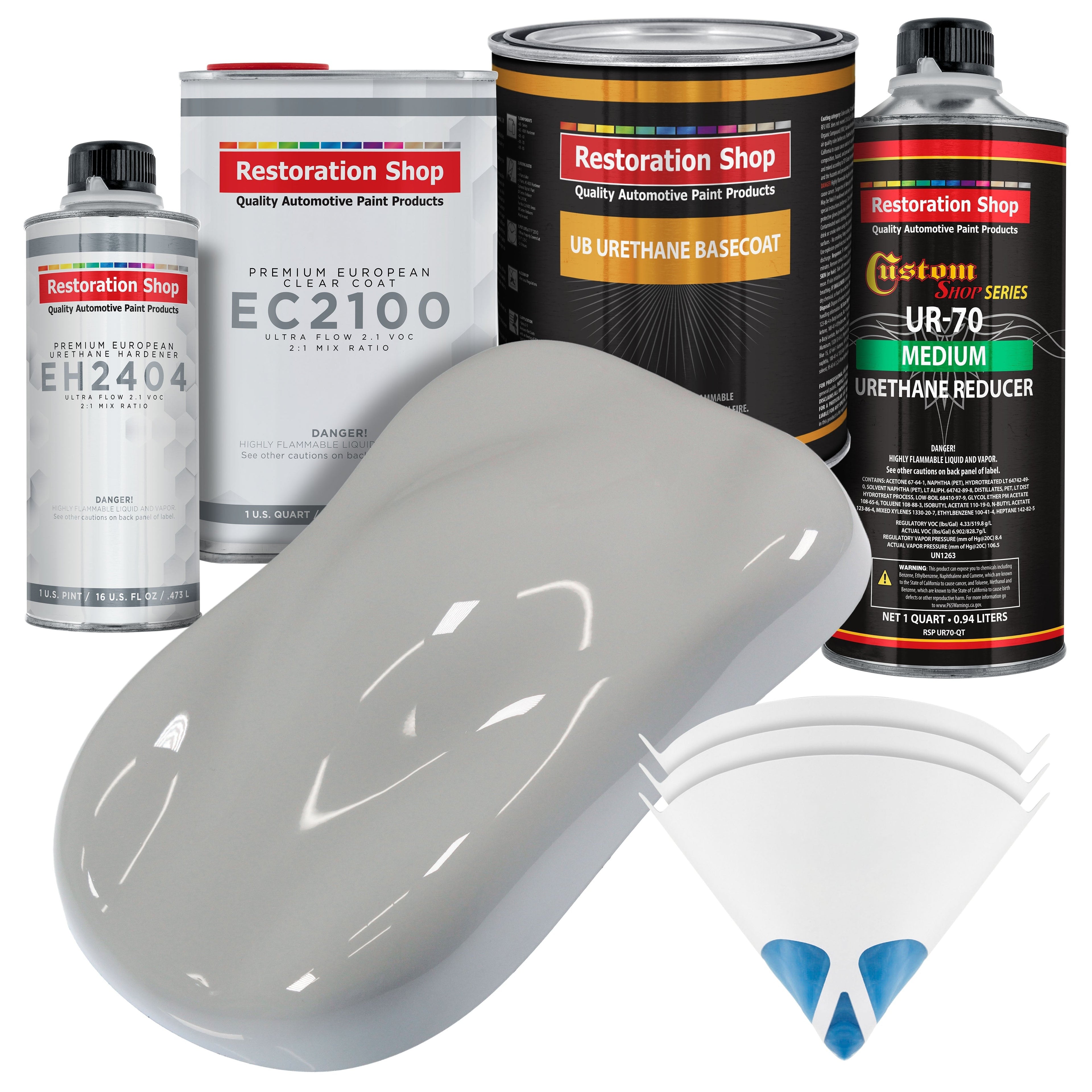 Mesa Gray Urethane Basecoat with European Clearcoat Auto Paint - Complete Quart Paint Color Kit - Automotive Refinish Coating