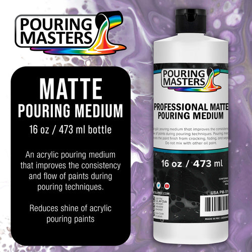 16oz (Pint) Pouring Paint Matte Medium - Professional Acrylic Medium for Improving Paint Flow & Cell Effects Creator, Viscosity Adjuster