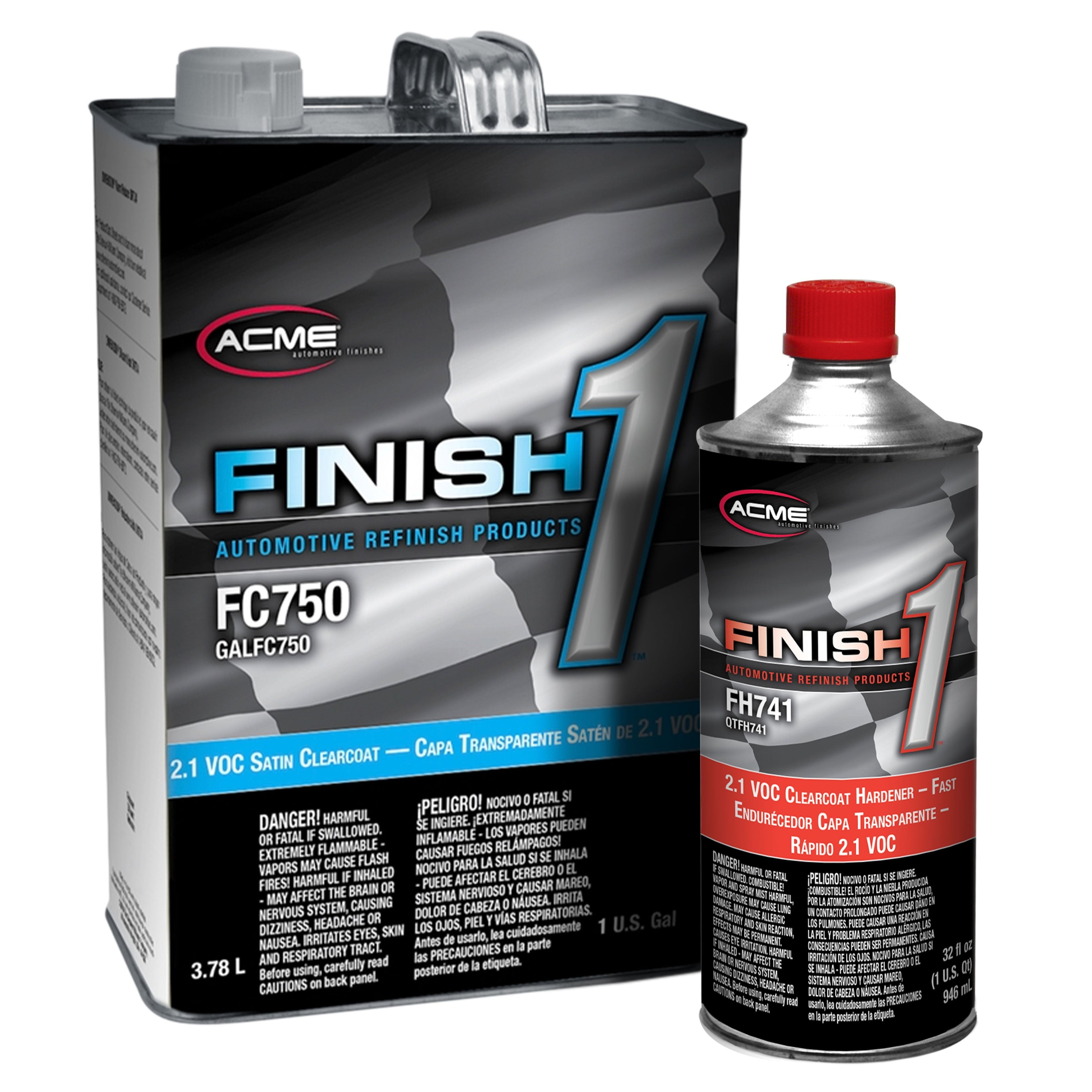 Finish 1 - 2.1 VOC Satin Clearcoat with 2.1 VOC Clearcoat Hardener - Fast - Gallon Kit