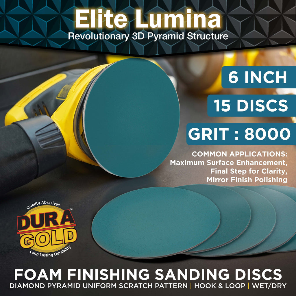 Elite Lumina 66” 8000 Grit Foam Finishing Sanding Discs, Box of 15