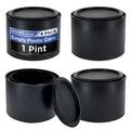 1 Pint Empty Plastic Paint Can Bucket, Pack of 4 - Triple Lock Airtight Lid Seal, 32 fl. oz. All-Plastic Coating Storage Can, Pail Handle