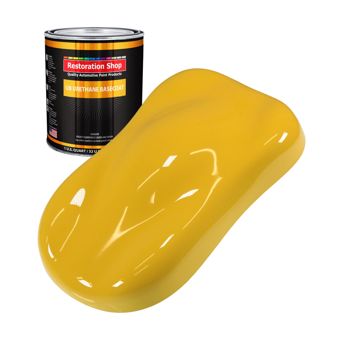 Canary Yellow - Urethane Basecoat Auto Paint - Quart Paint Color Only - Professional High Gloss Automotive, Car, Truck Coating