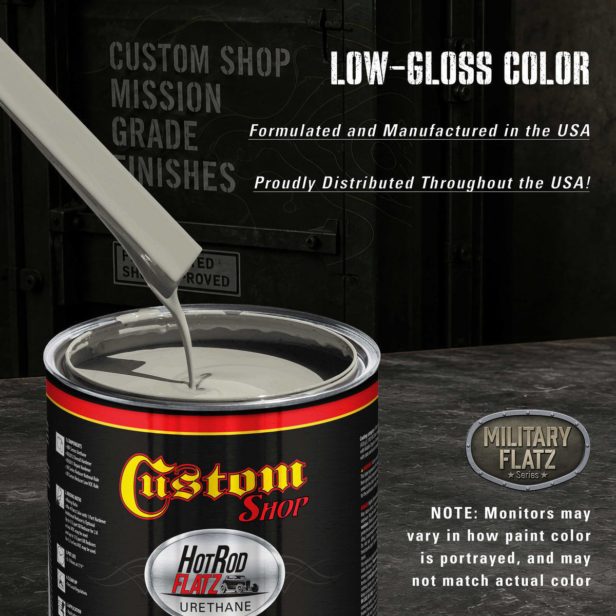 Military Flatz 595-36270 Haze Gray - 2K Urethane Flat Automotive Paint - Quart Kit