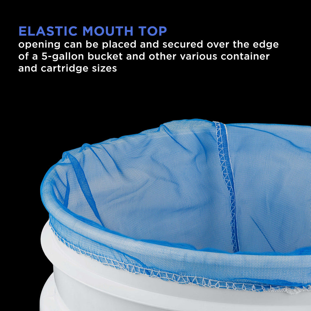 5 Gallon Paint & Liquid Strainer Filter Bag with Pure Blue Fine Nylon Mesh, Pack of 144 - Used in 5 Gallon Buckets