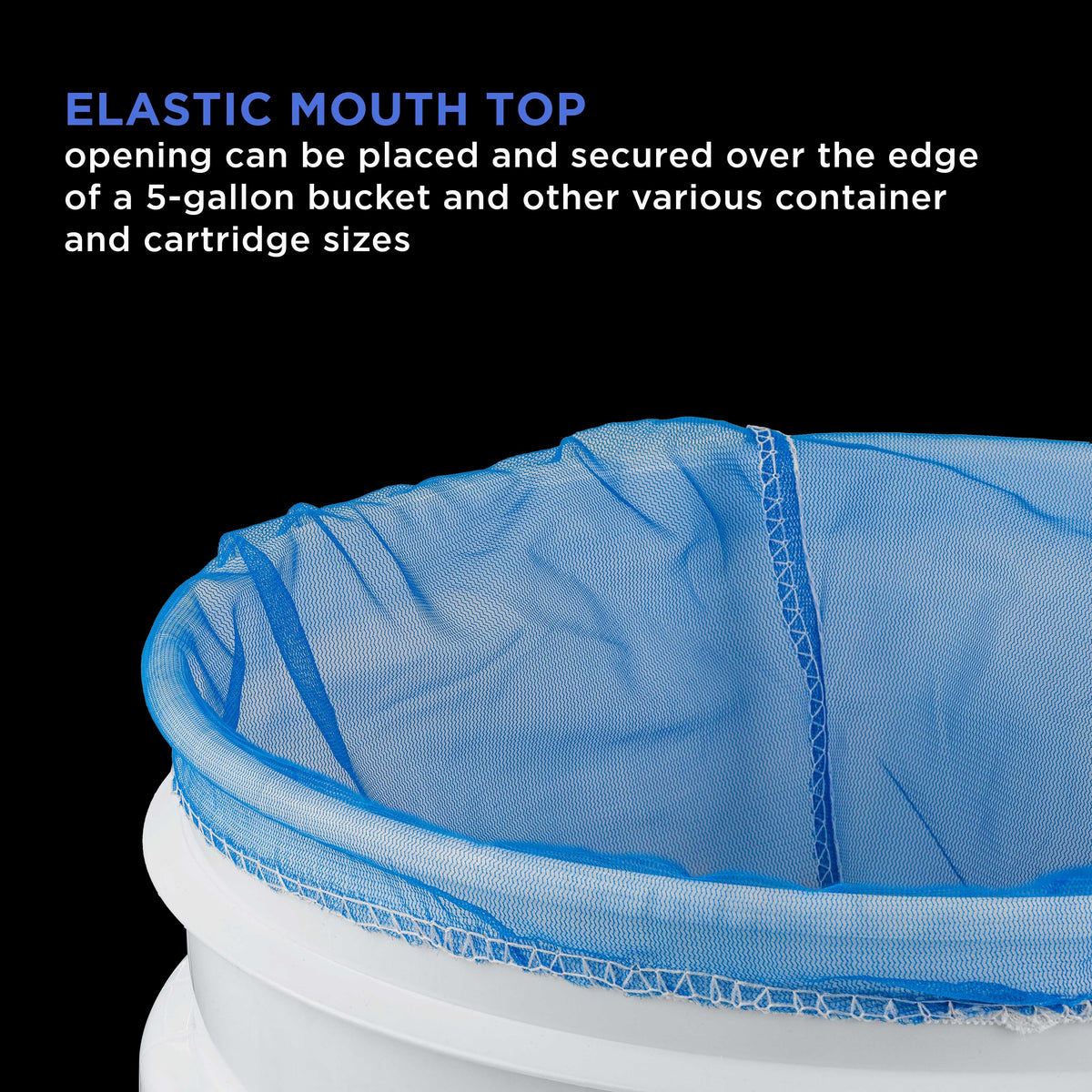 5 Gallon Paint & Liquid Strainer Filter Bag with Pure Blue Fine Nylon Mesh, Pack of 144 - Used in 5 Gallon Buckets