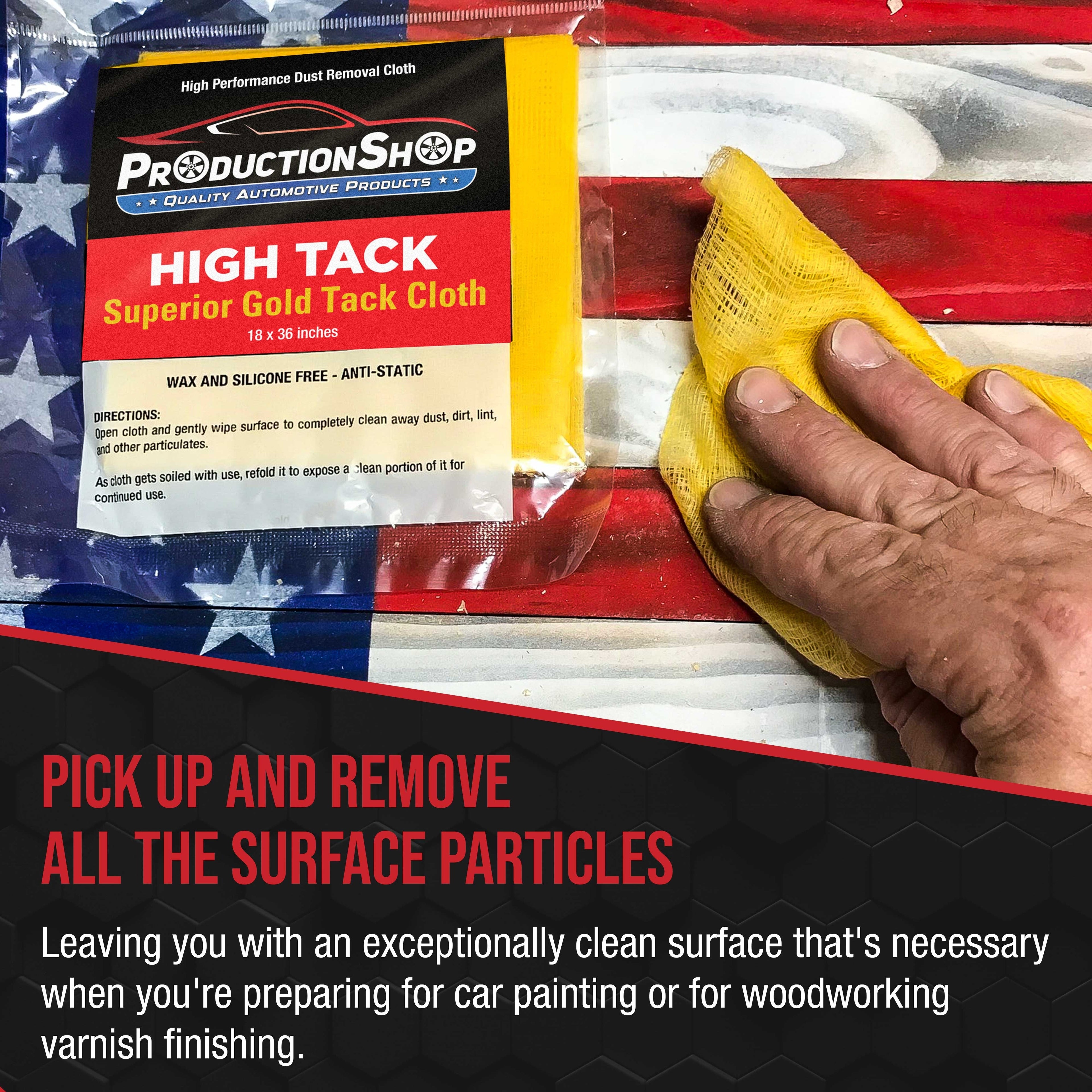 Superior Gold Tack Cloth 6-Pack - Tack Cloths, Dust/Stain Rags, Automotive & Woodworking, Tacky Towel, Stain Pads for Staining Wood