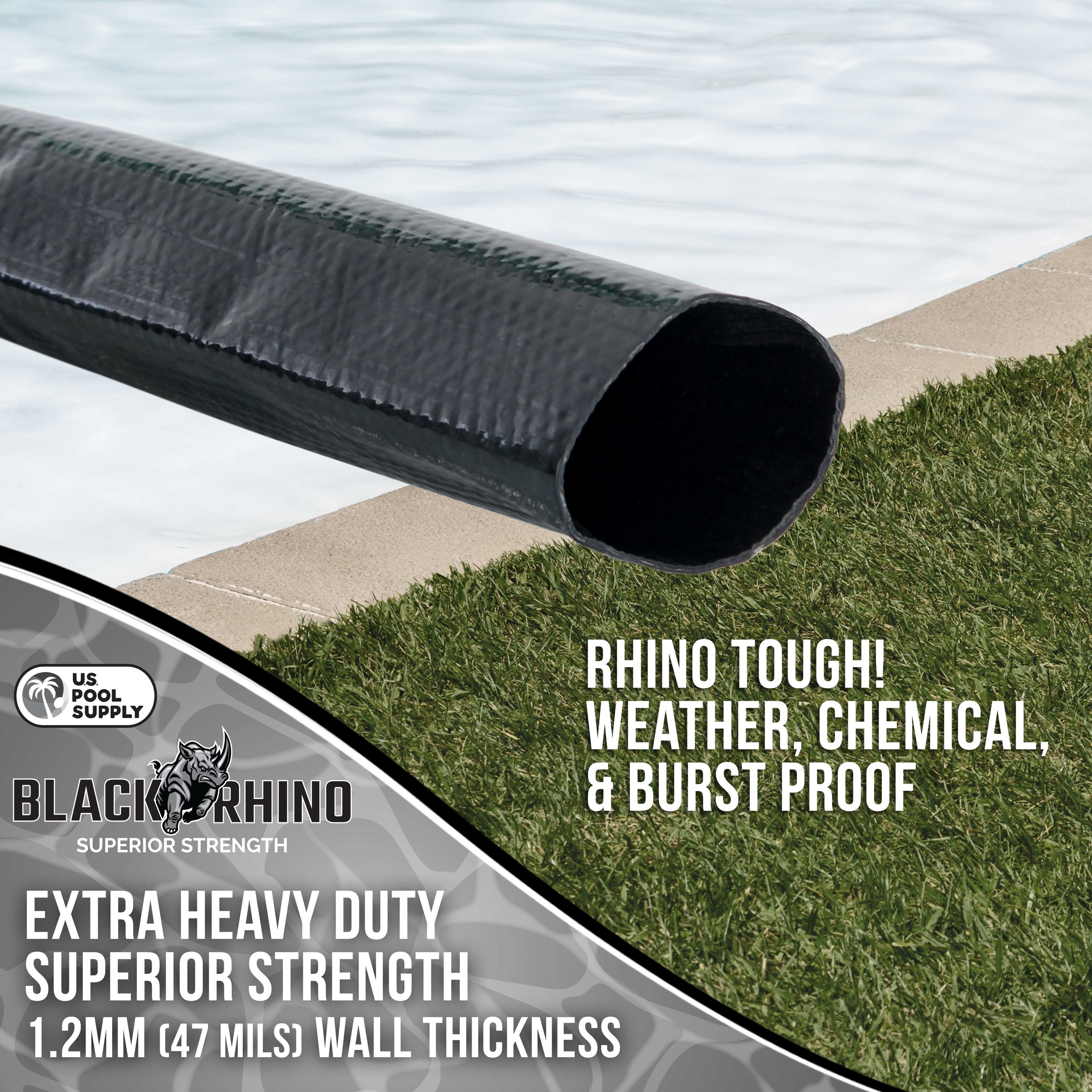 Pool Backwash Hose 1 1/2 Inch Diameter x 25 Feet - Discharge Hose for Pump, Sand Filter & Sump Pump Hoses - Burst Resistant Lay Flat Drainage Hoses for Inground & Above Ground Pools