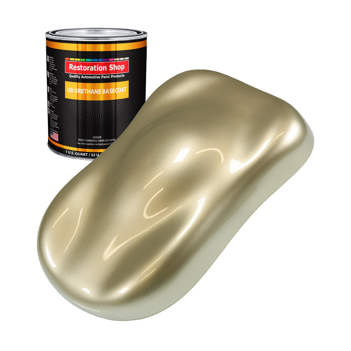 Champagne Gold Metallic - Urethane Basecoat Auto Paint - Quart Paint Color Only - Professional High Gloss Automotive, Car, Truck Coating