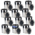 1 Quart Unlined Empty Metal Paint Can Bucket with Lids, Pack of 12 - Triple Tight Lid Seal, 32 fl. oz. Steel Coating Storage Container Tin