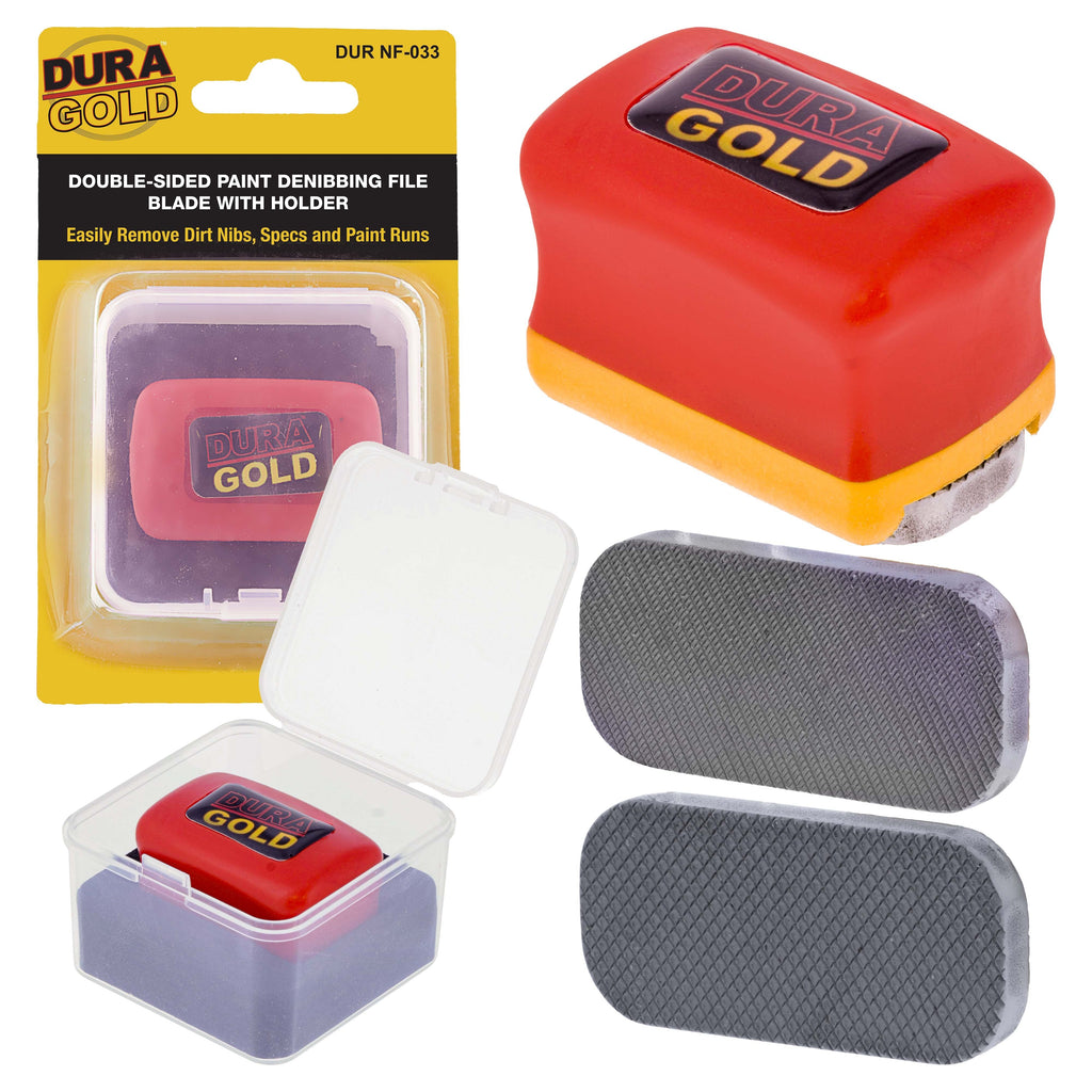 Double-Sided Denibbing File with Magnetic Holder - Professional Automotive Paint Nib & Run Remover Tool - Shave Off Surface Defects Imperfections, Remove Runs, Sags, Dust Dirt, Car Detailing
