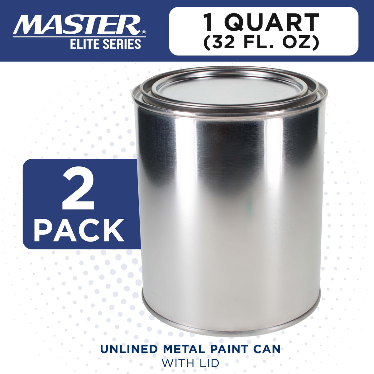 1 Quart Unlined Empty Metal Paint Can Bucket with Lids, Pack of 2 - Triple Tight Lid Seal, 32 fl. oz. Steel Coating Storage Container Tin