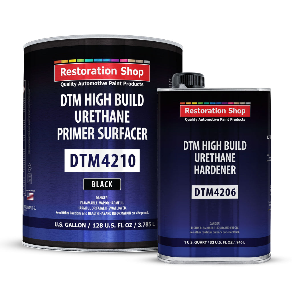 1.25 Gallon 2K High Build Primer Automotive Paint Kit - 1 Gal. Black Urethane Primer Surfacer, 1 Qt Hardener, 4:1 Mix Ratio