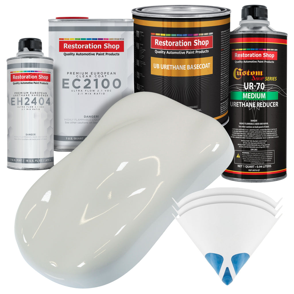 Linen White Urethane Basecoat with European Clearcoat Auto Paint - Complete Quart Paint Color Kit - Automotive Refinish Coating