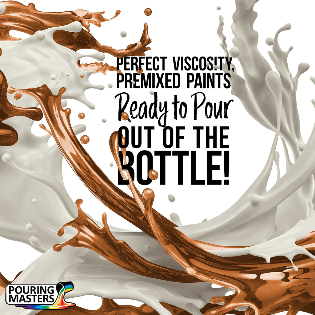 Pouring Masters Aztec Gold Metallic Pearl Ready to Pour Acrylic Pouring Paint - Premium 64-Ounce Pre-Mixed Fluid Acrylic Paint - Fluid Art Supplies for Canvas, Wood, Paper, Tile & Rocks