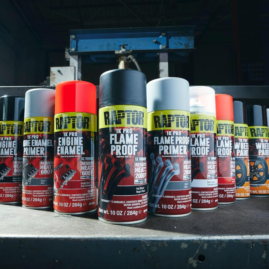 Flameproof Automotive Body Paint, Professional Grade, Extra Tough Protective Spray Paint For High Heat, Flat Red