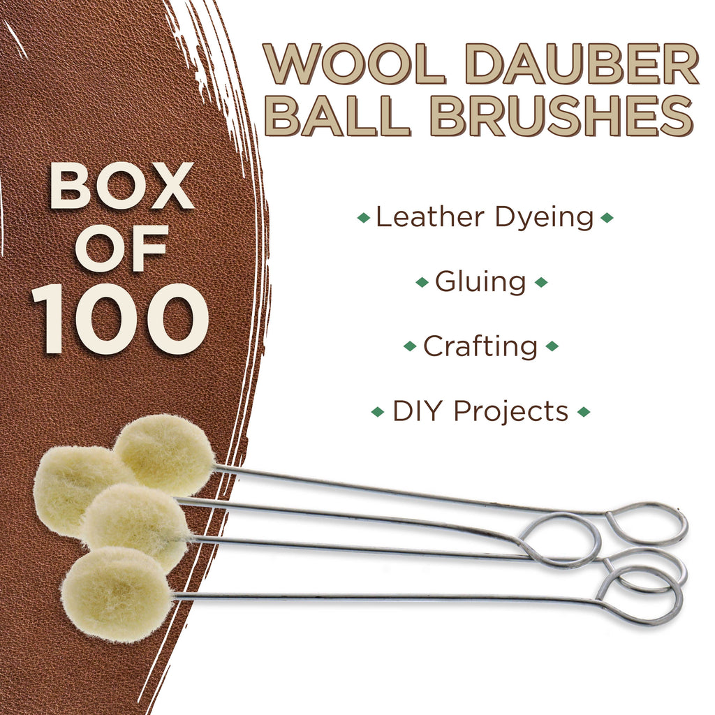 - Wool Daubers Ball Brush (Pack of 100) - Applicator Tool for Leather Dye, Dying, Staining, Crafting, DIY Crafts Projects, Gluing