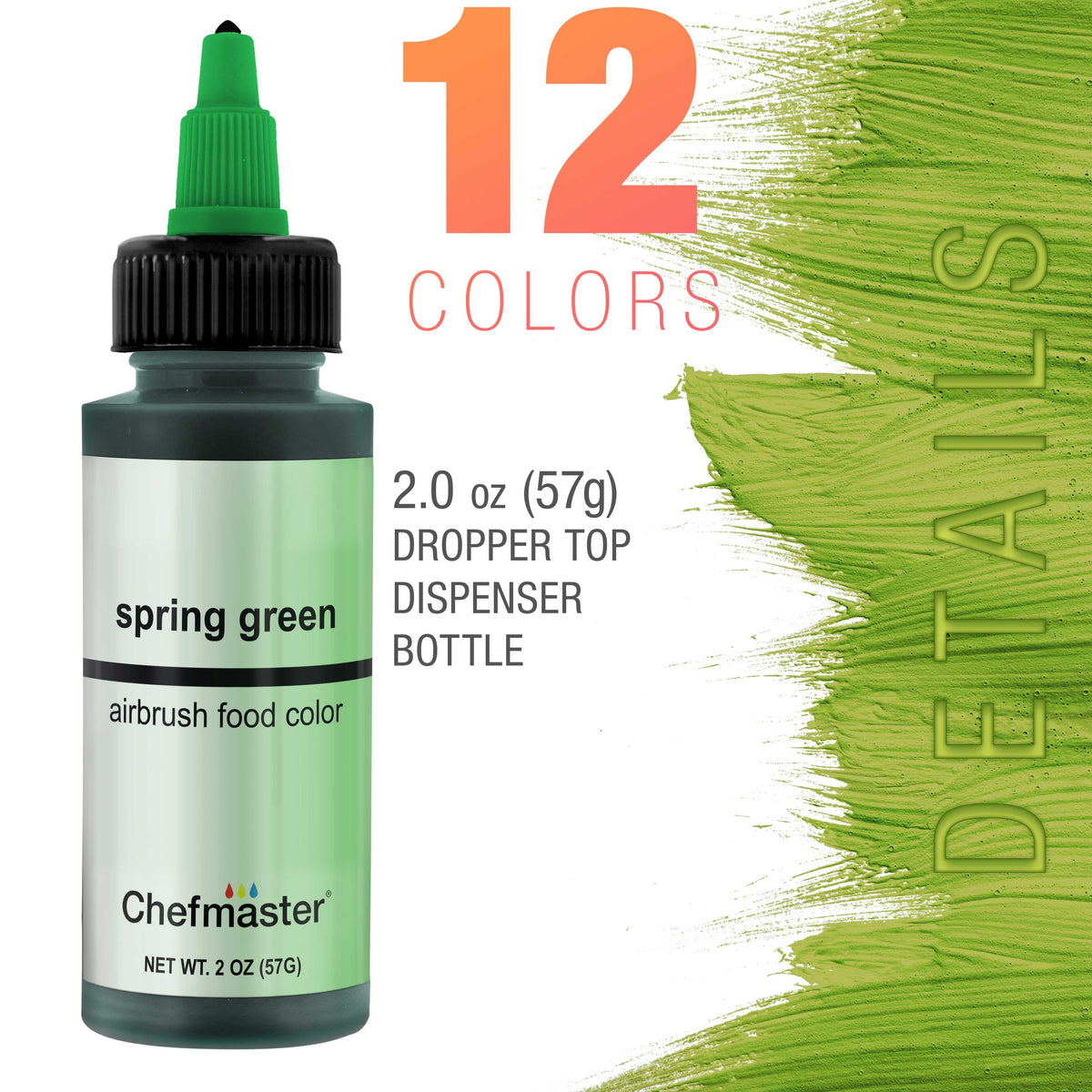 2-Ounce 12-Color Airbrush Cake Color Kit with USA Color Mixing Wheel
